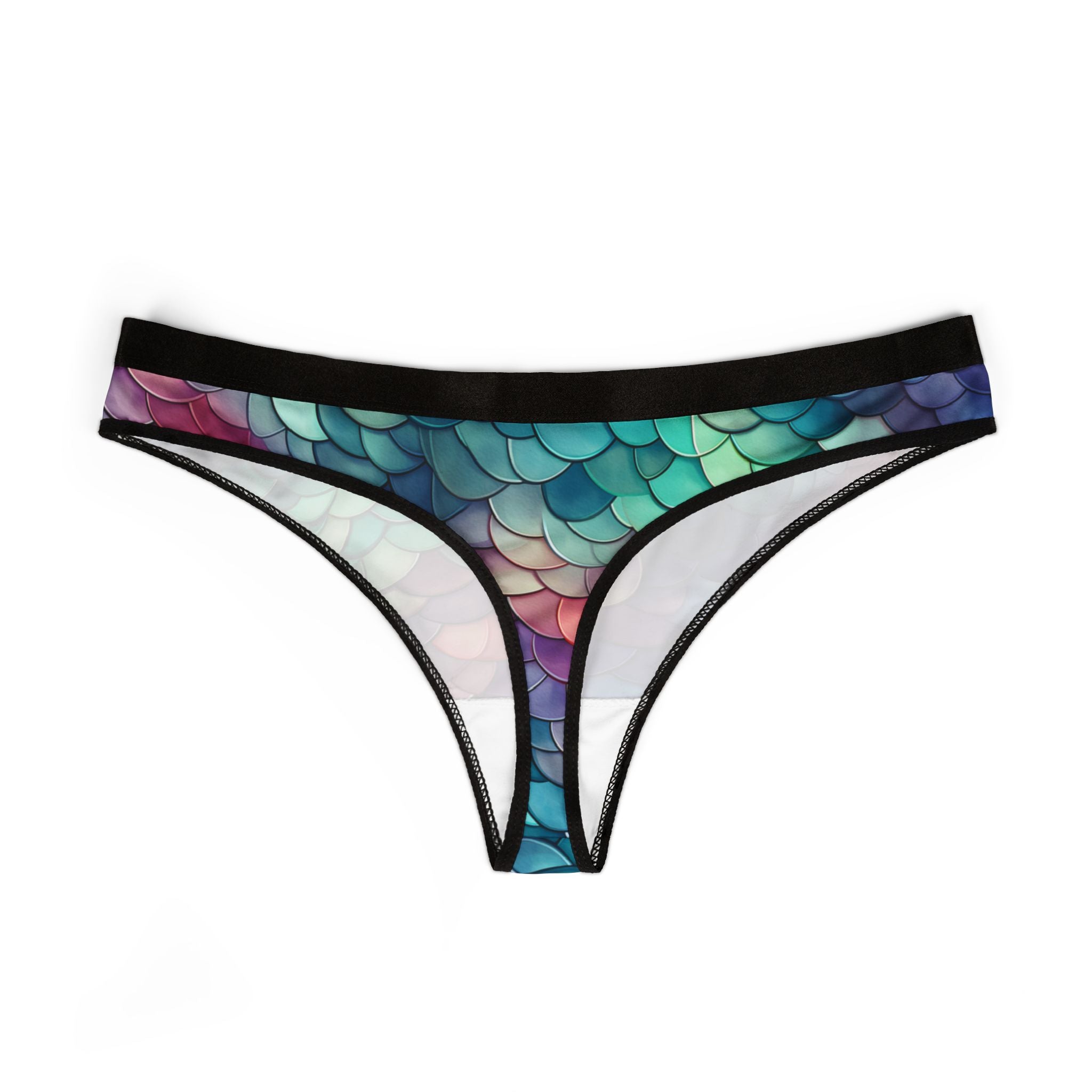 Women's thongs mermaid scales