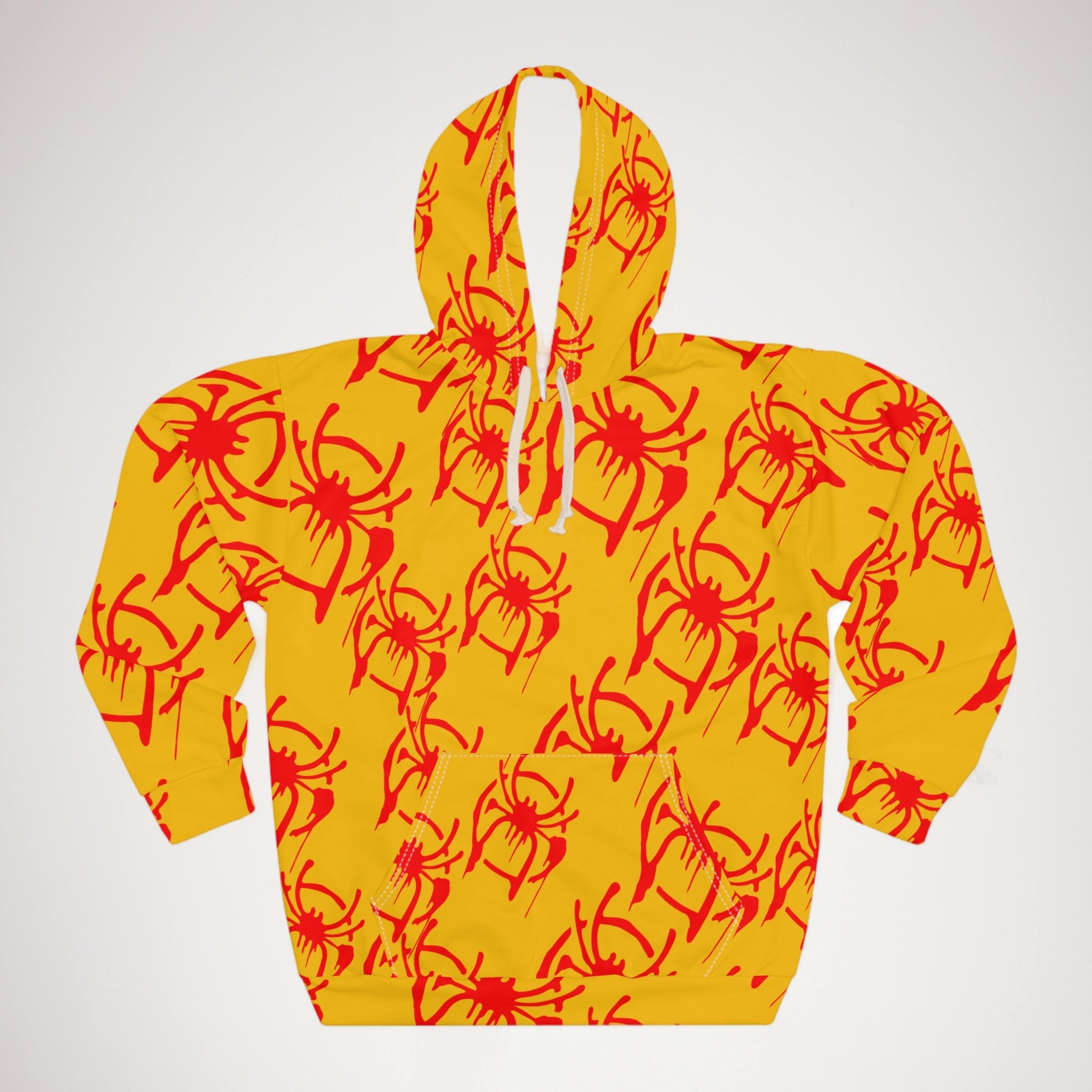 Unisex pullover hoodie only spider web yellow