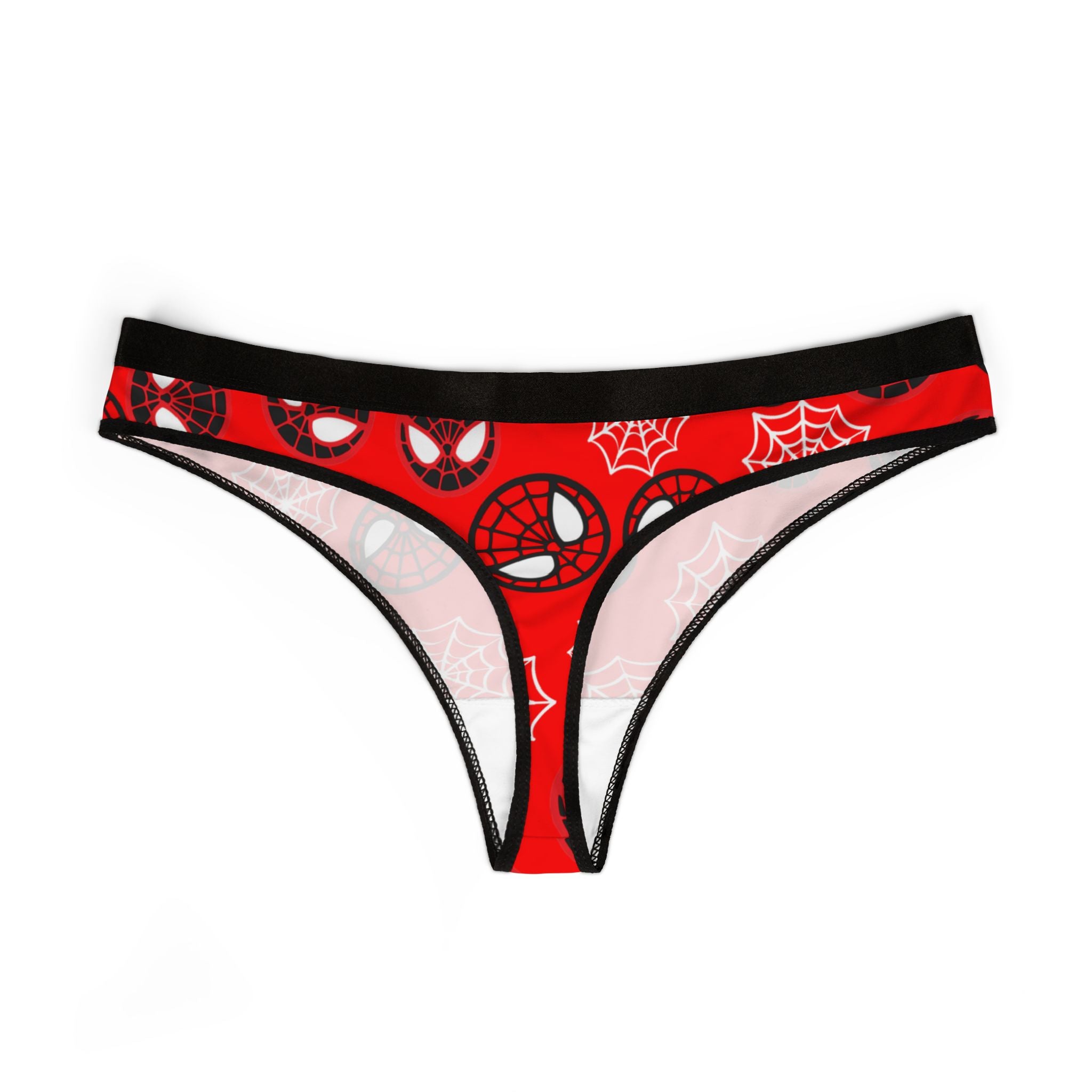 Women's thongs spider circle web red