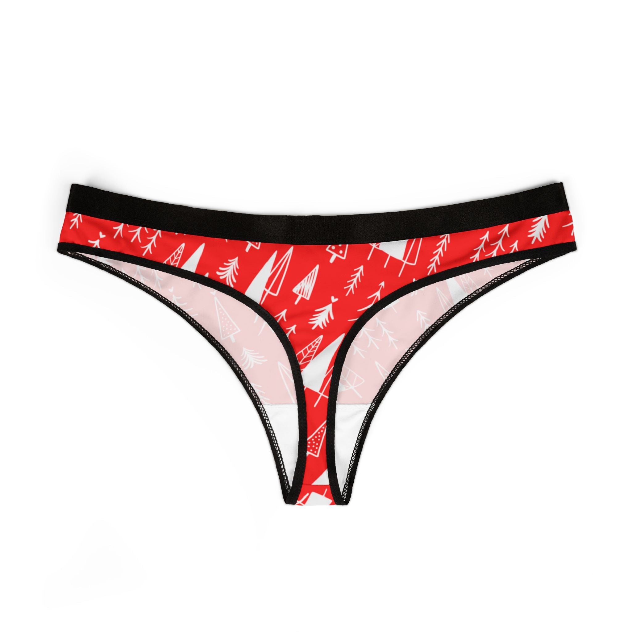 Women's thongs red white christmas