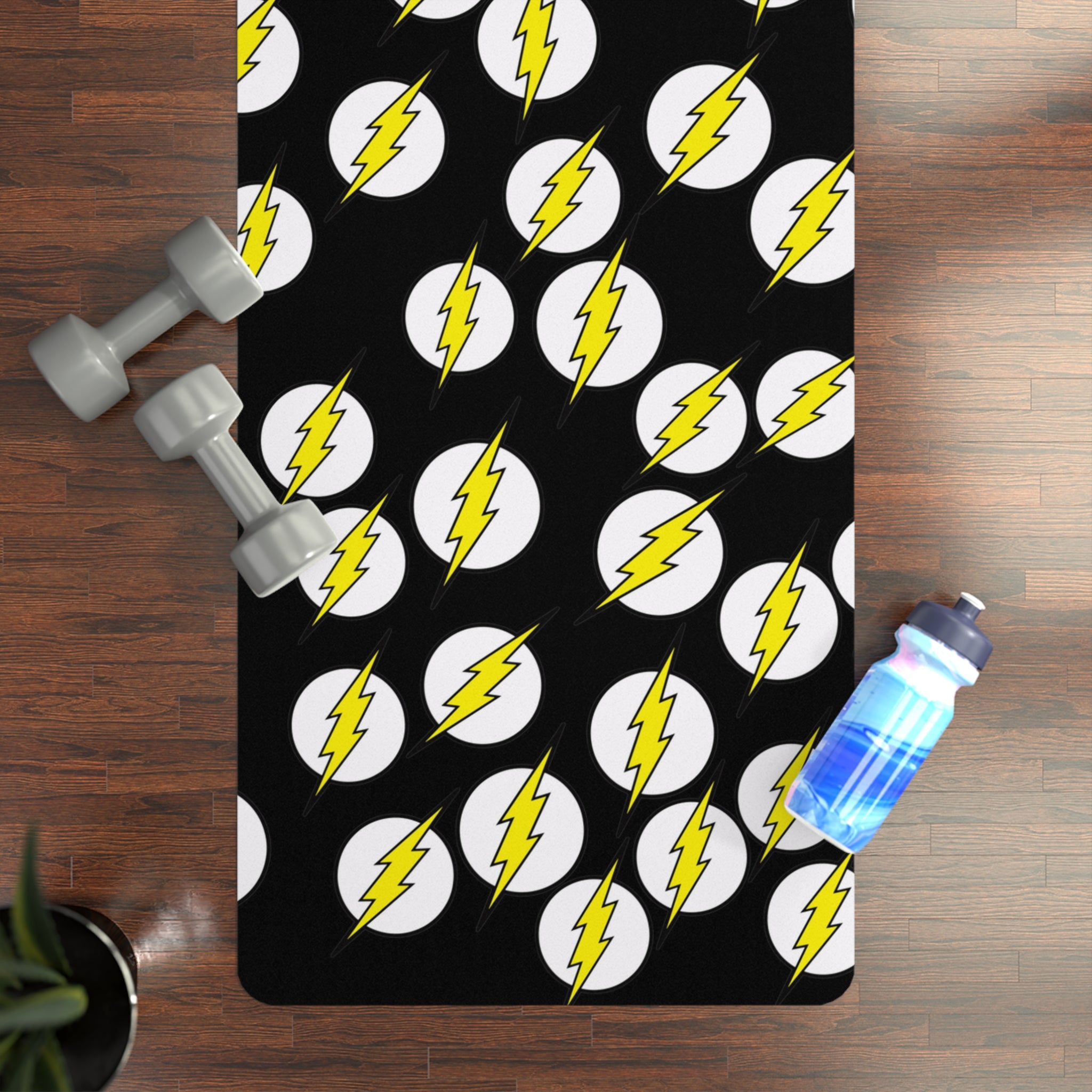 Rubber yoga mat shazam flash black