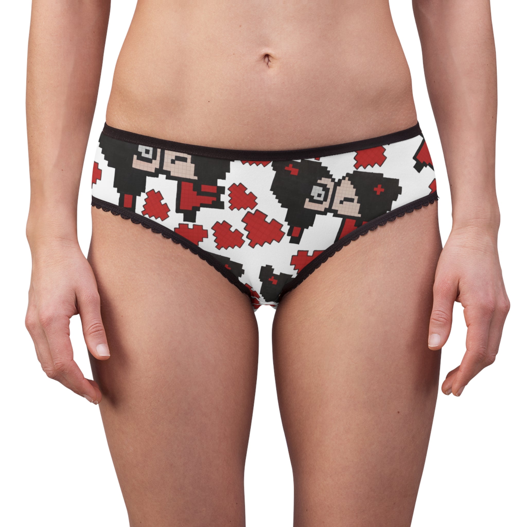 Women's briefs pixel pucca kiss heart white