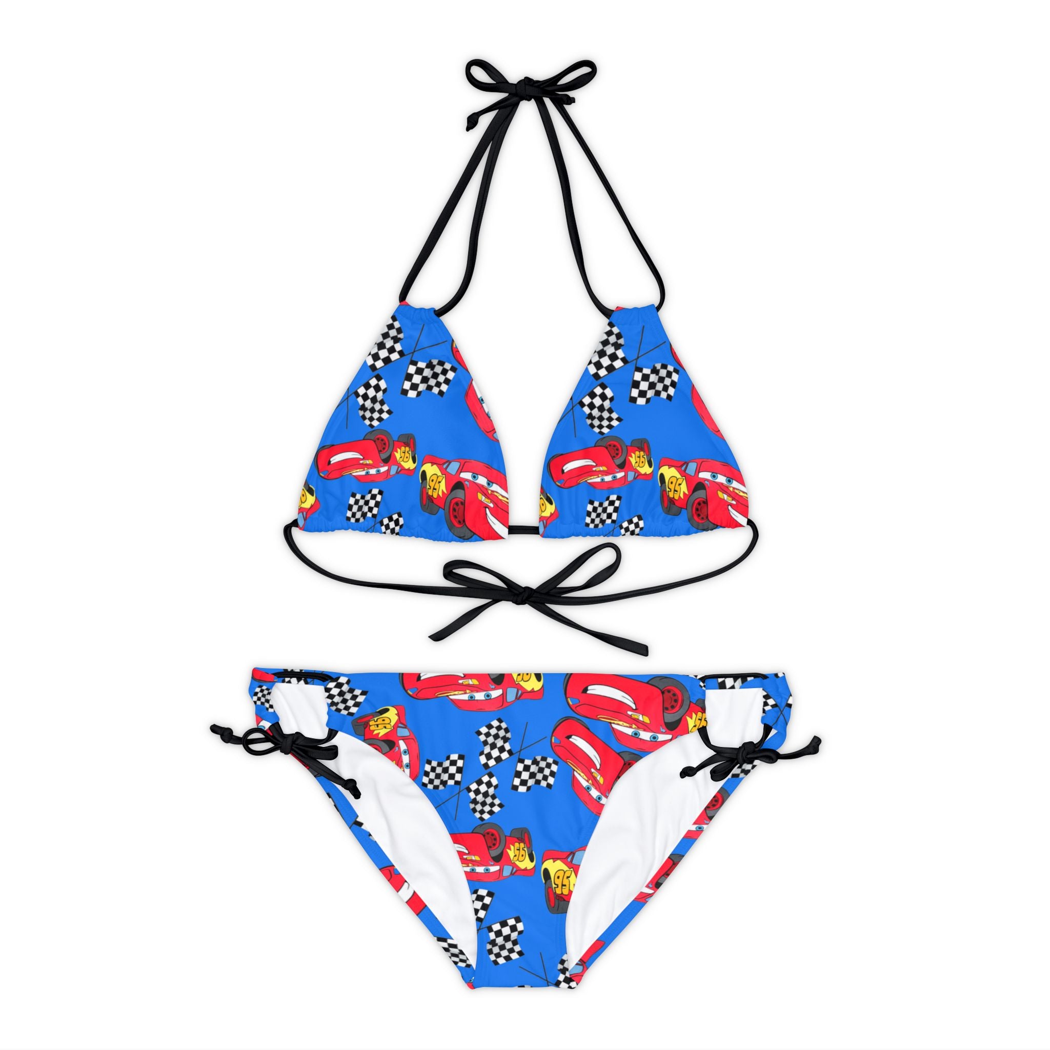 Strappy bikini set mcqueen flag cyan