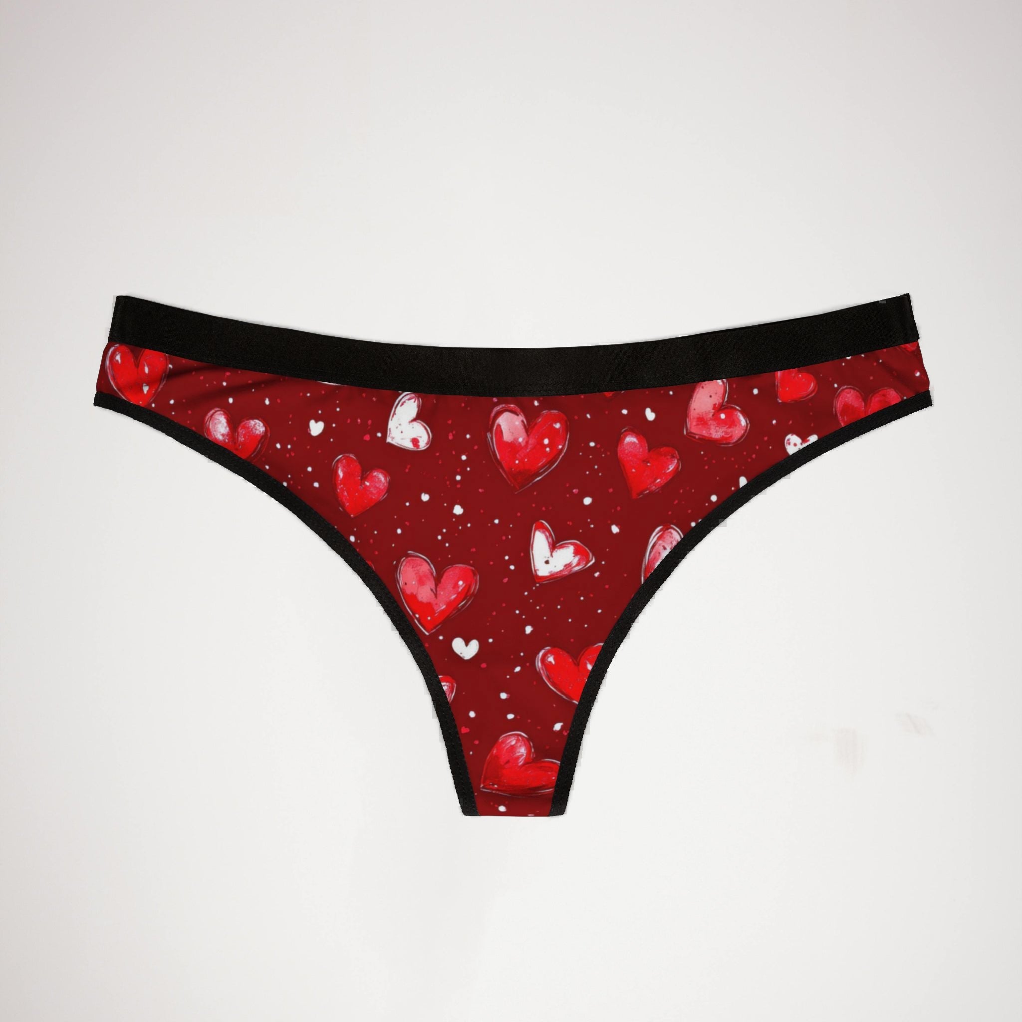 Women's thongs valentine red heart one one