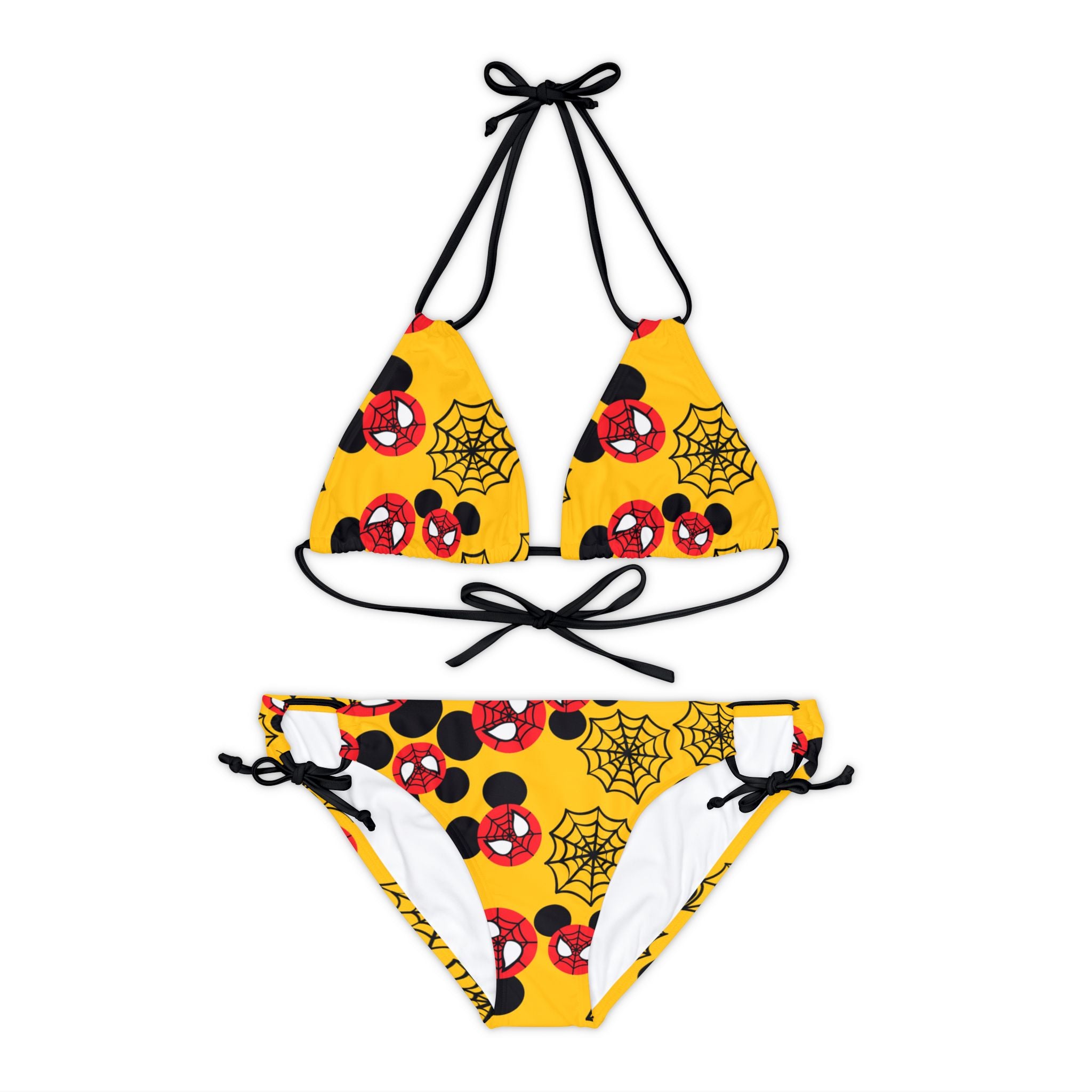 Strappy bikini set spider mickey web yellow