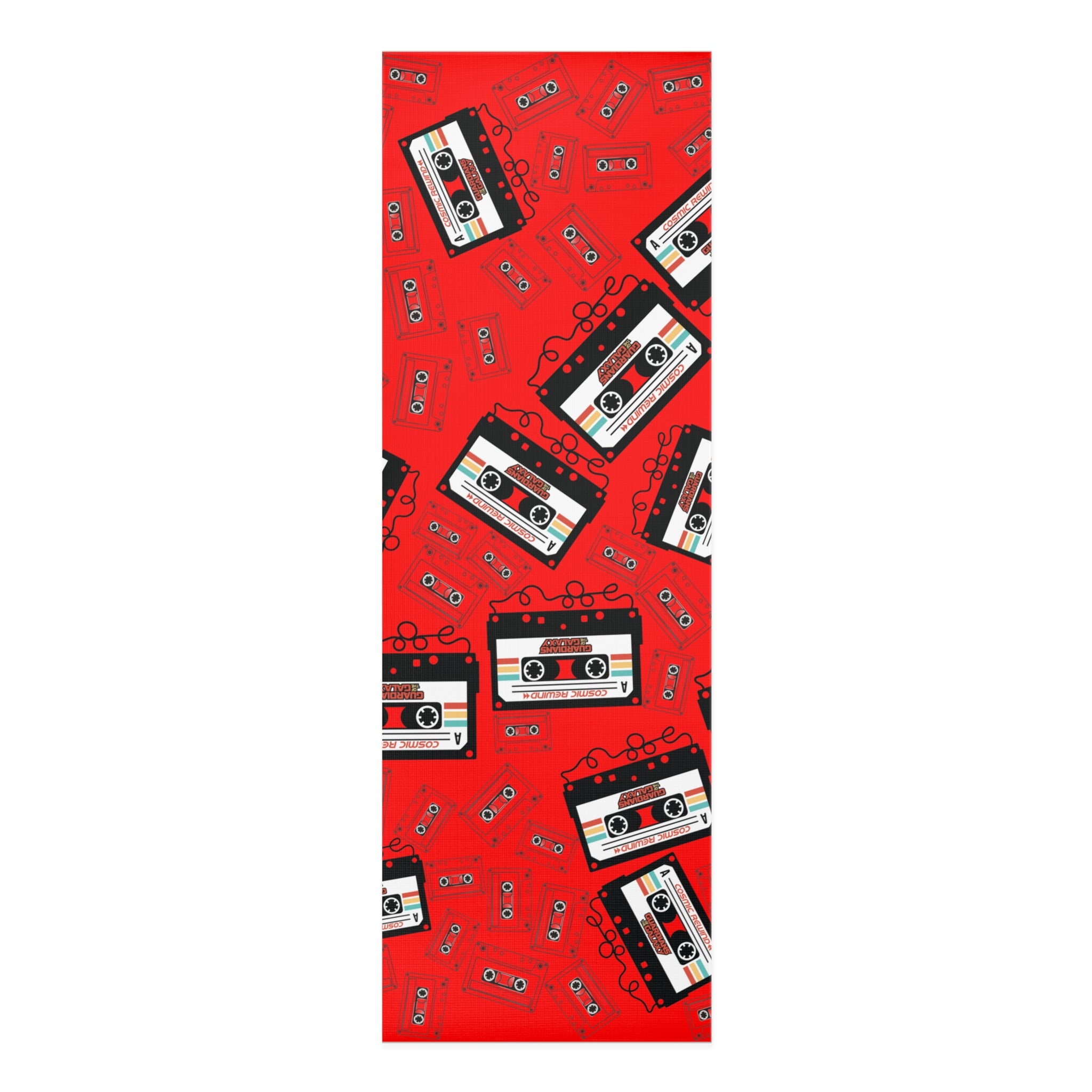 Foam yoga mat cosmic rewind cassette red