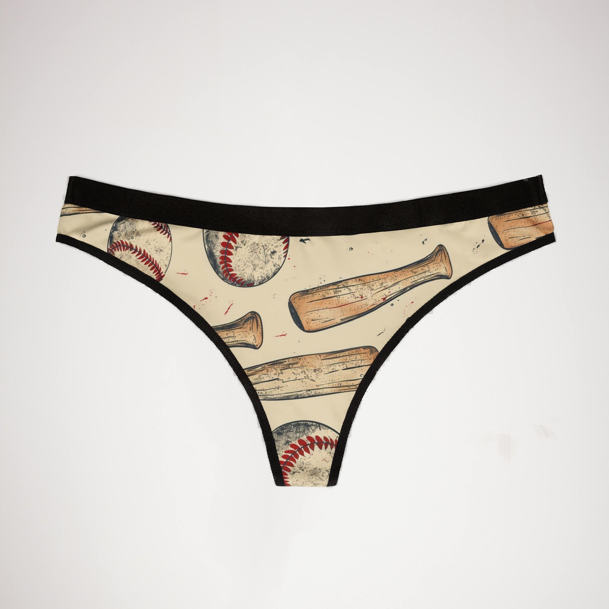 Women's thongs retro baseball