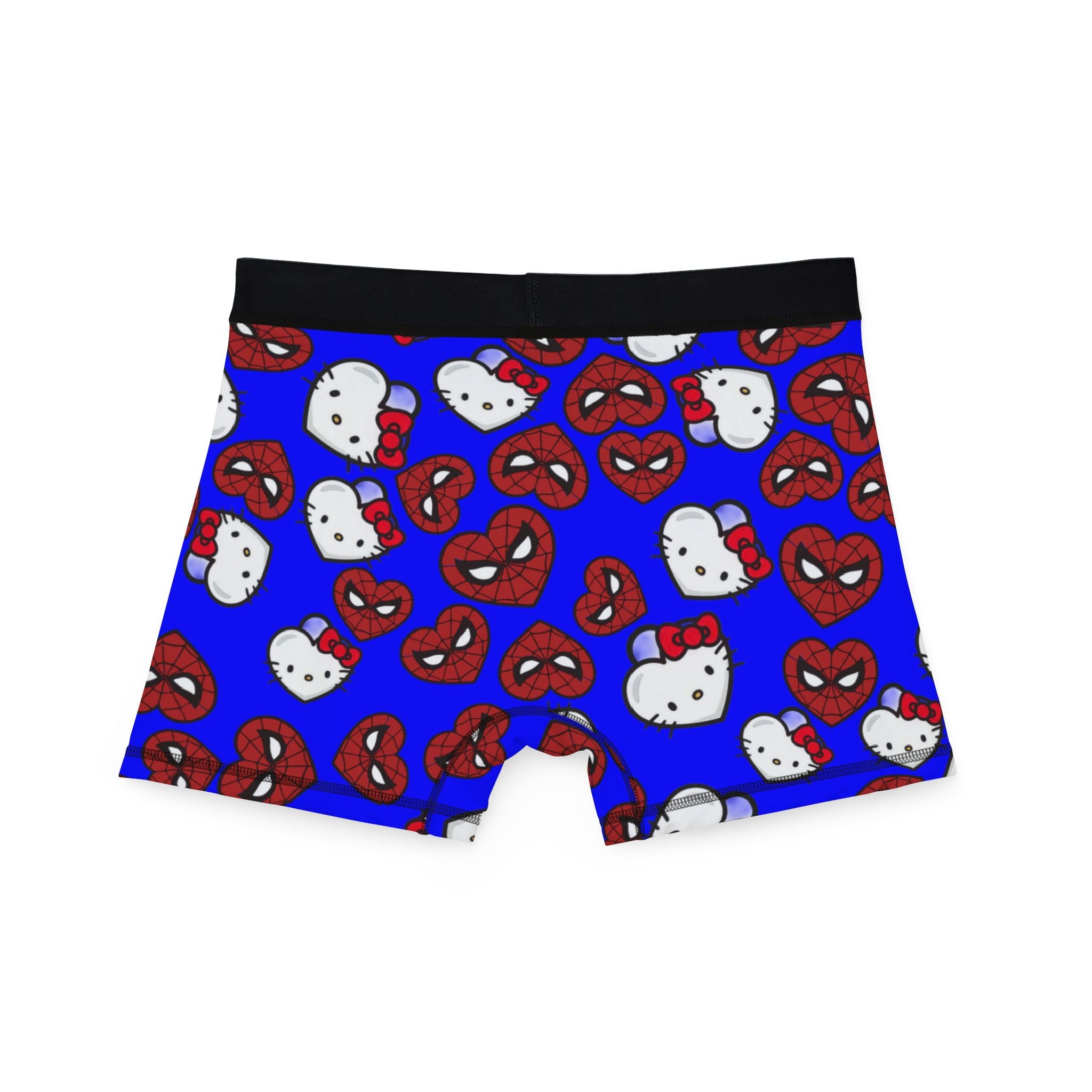 Men's boxers spider kitty double hearts blue