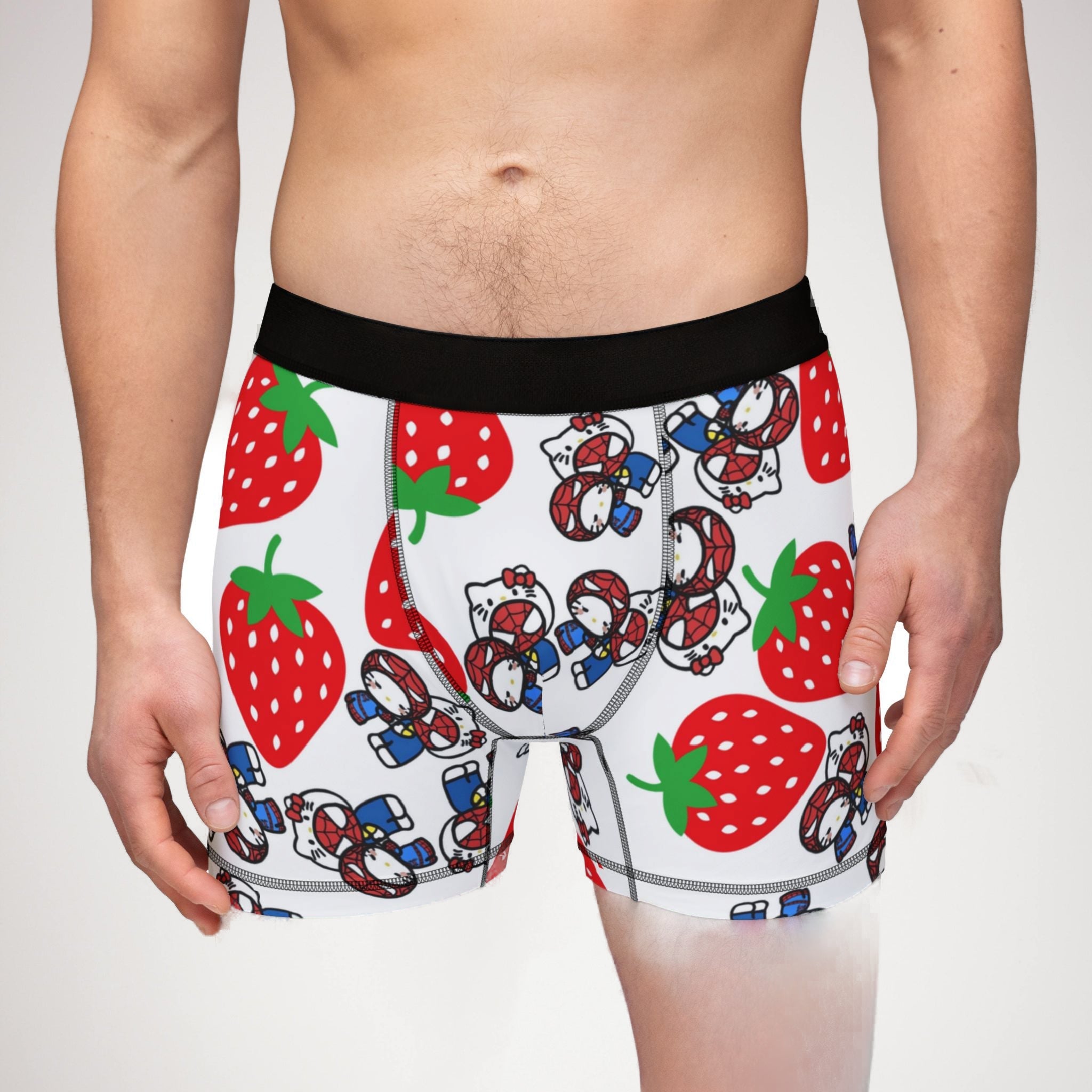 Men's boxers spider kitty strawberry white