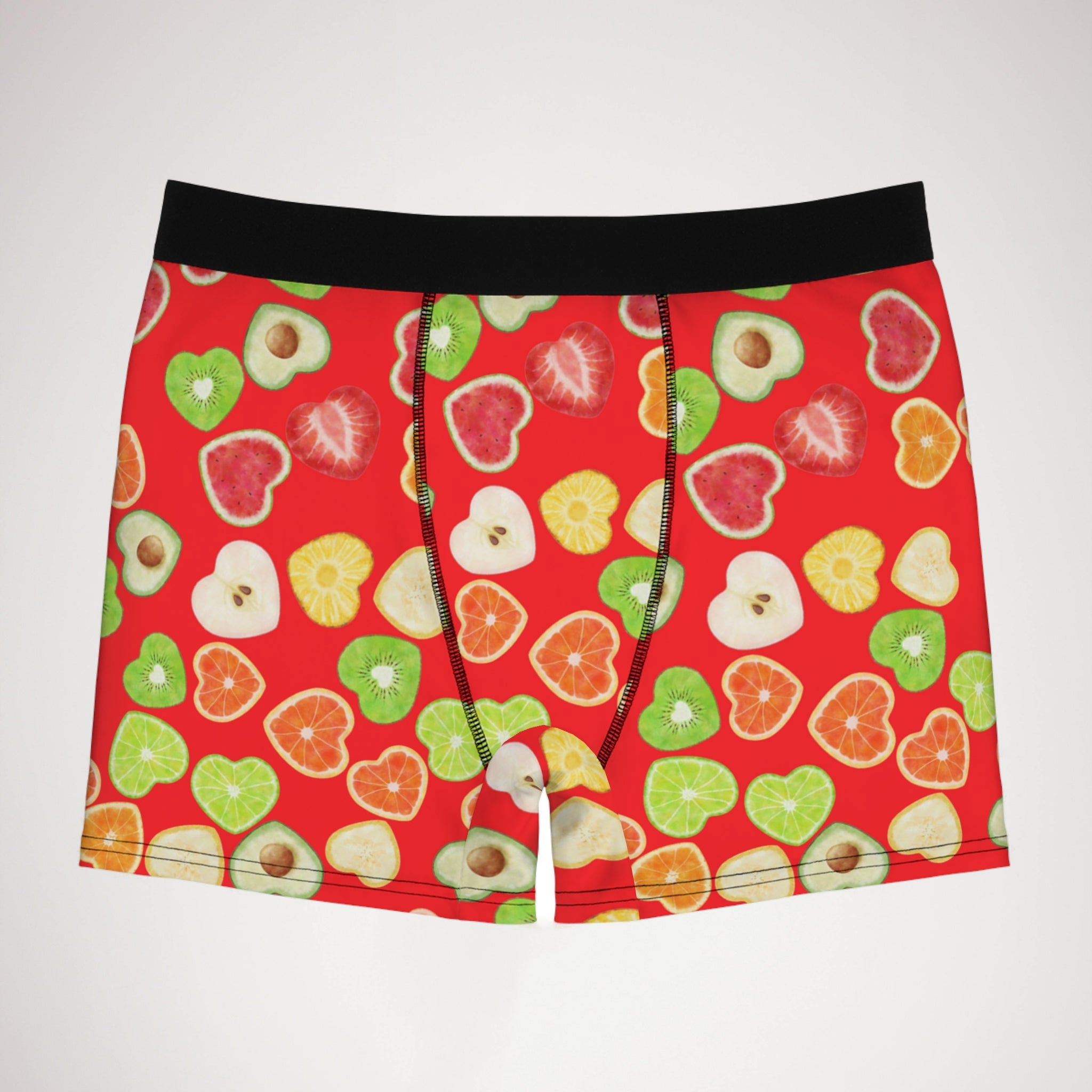 Men's boxer briefs heart fruits red