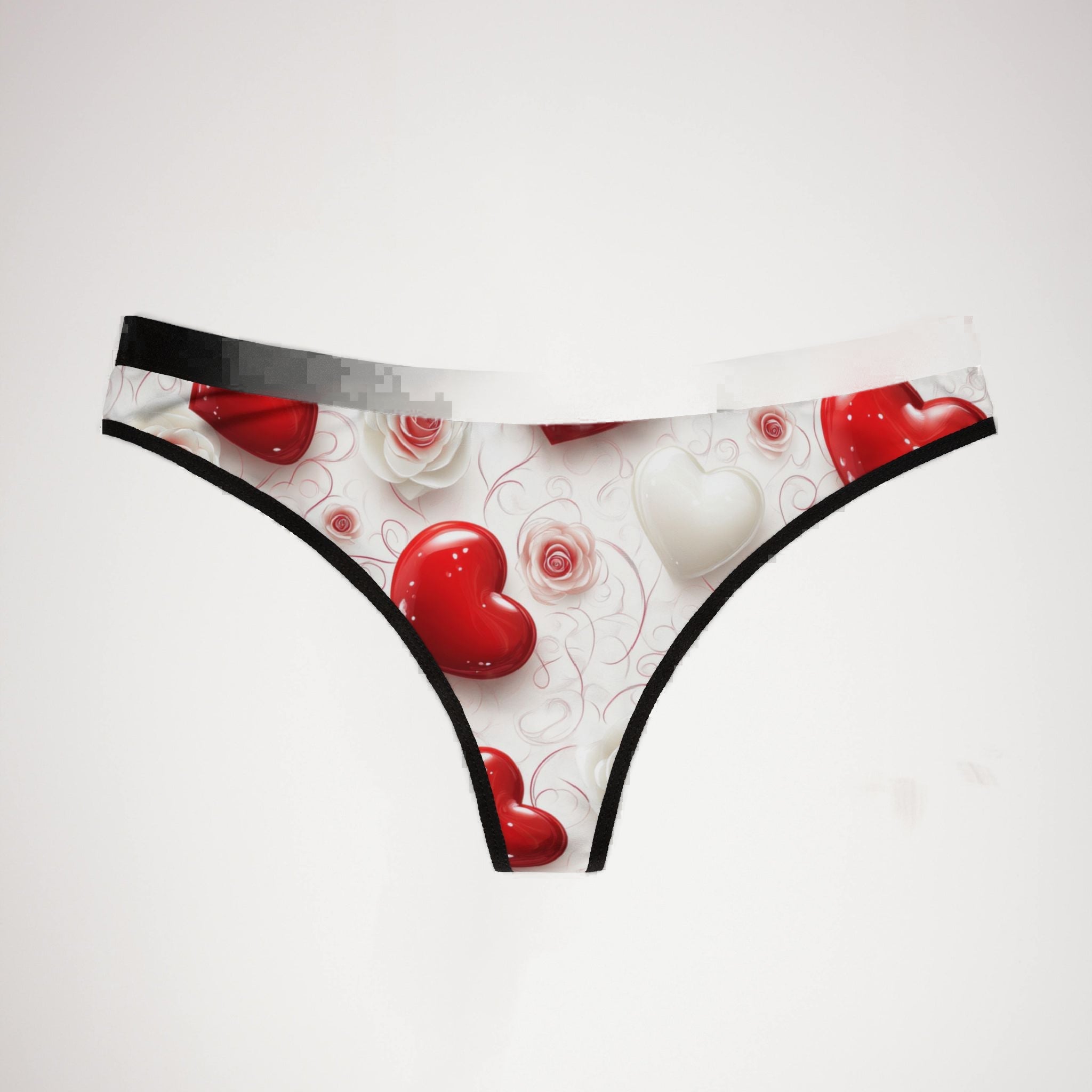 Women's thongs valentine red heart one one
