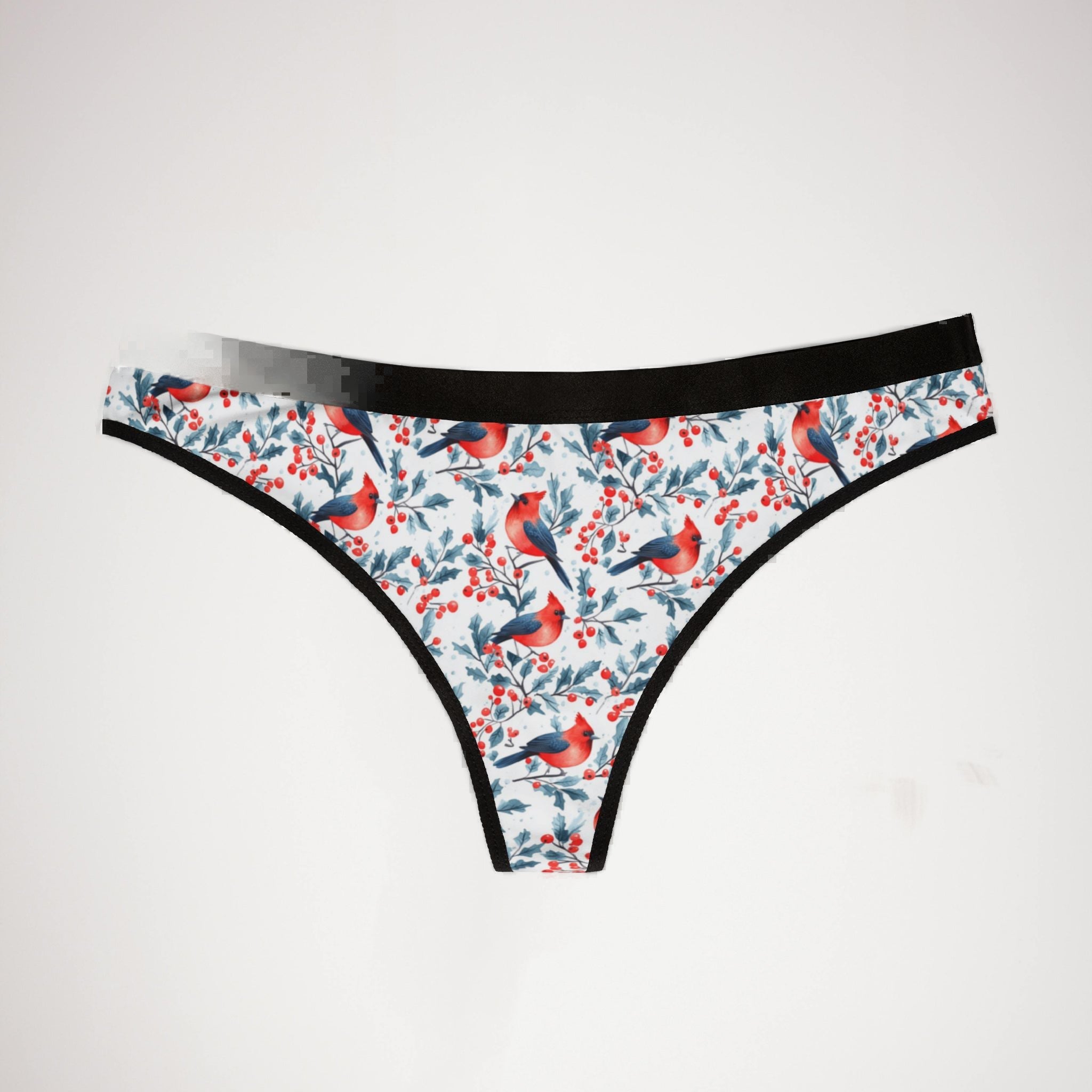 Women's thongs red coquette christmas one