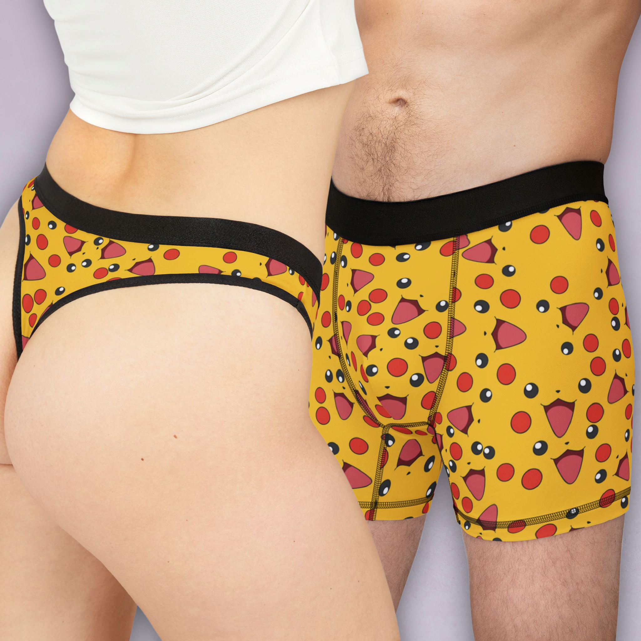 Couples matching  pokemon underwear set boxer and thong