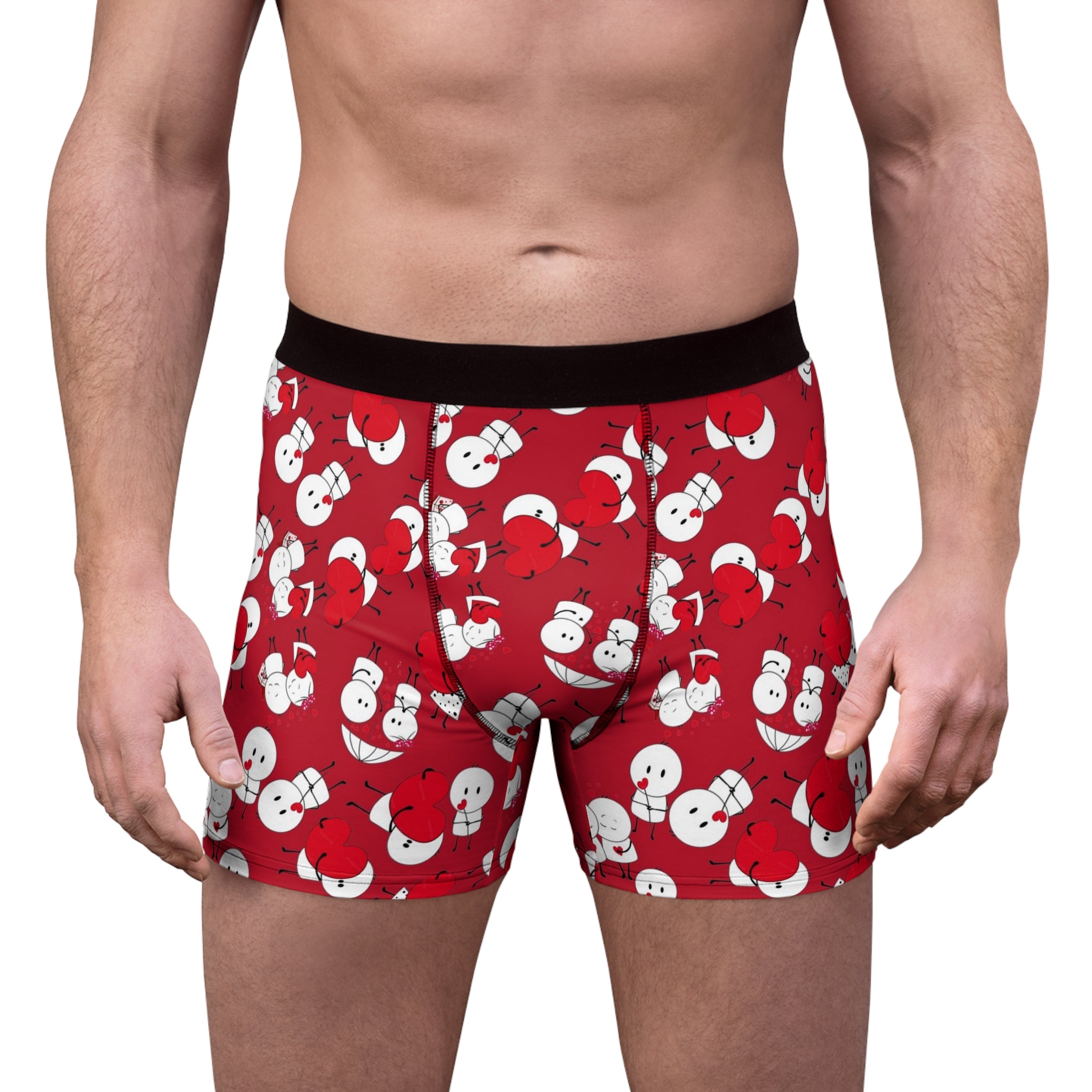 Men's boxer briefs cute valentine love red