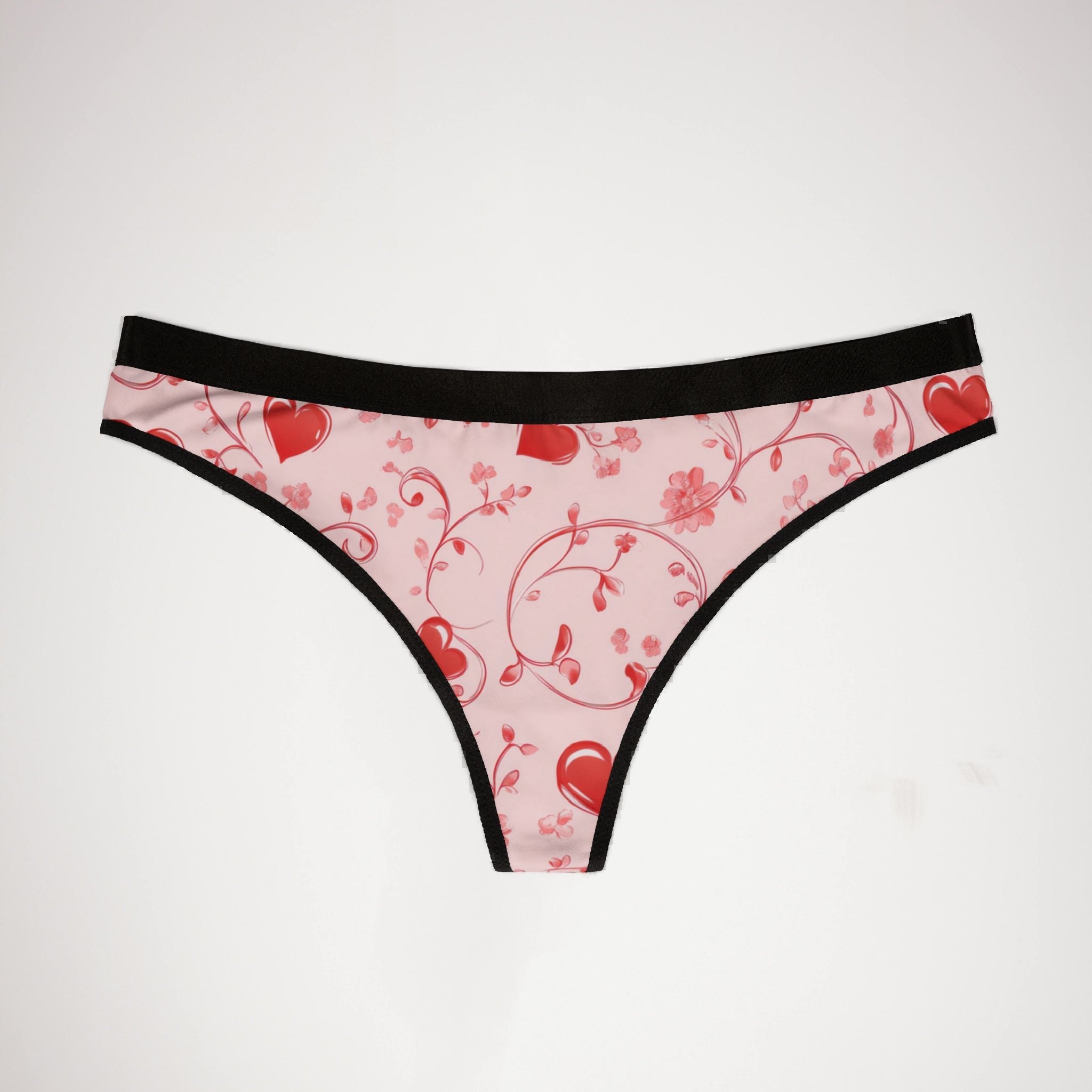 Women's thongs valentine red heart