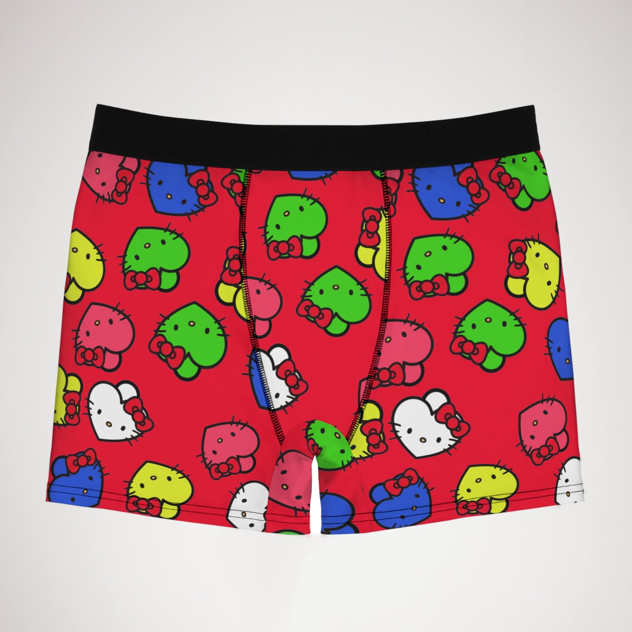 Men's boxer briefs kitty hearts multi colors red