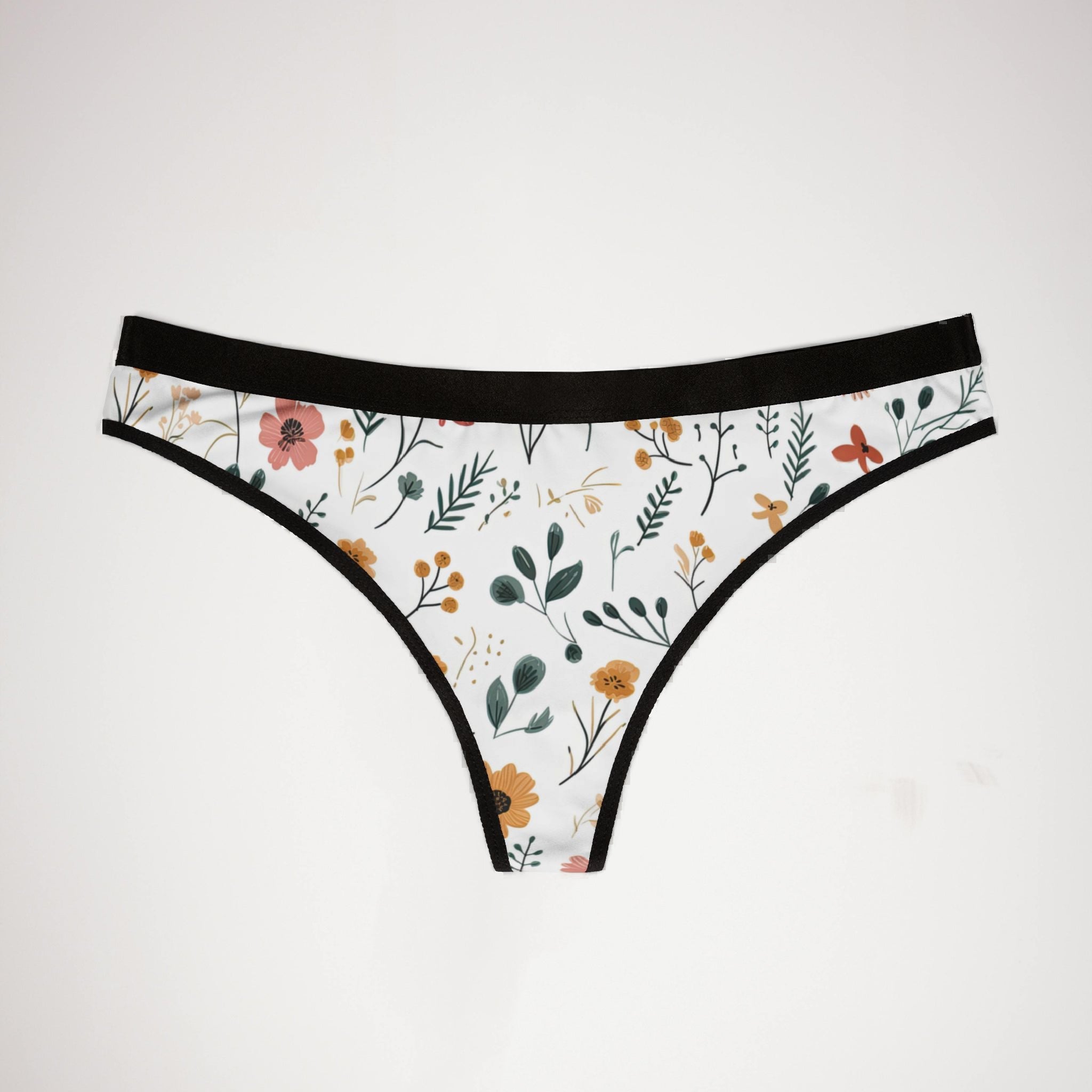 Women's thongs minimal boho flowers