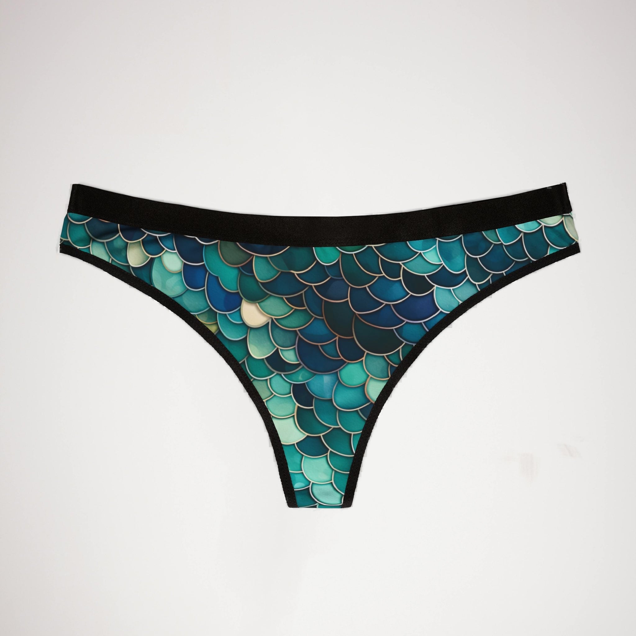 Women's thongs mermaid scales