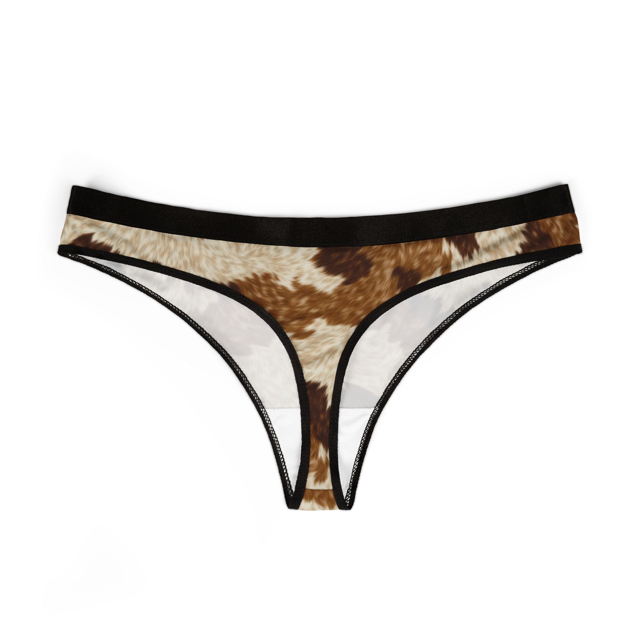Women's thongs colorful cow print