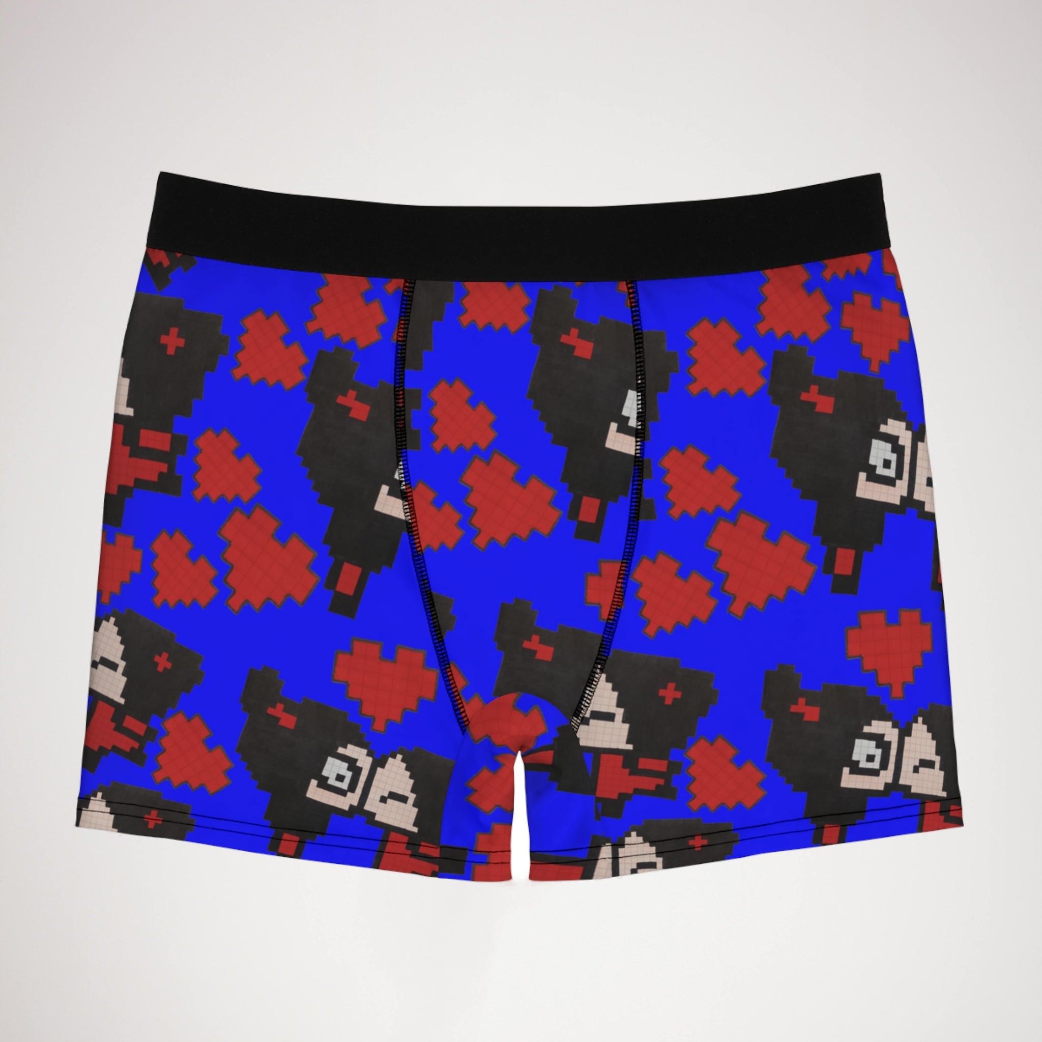 Men's boxer briefs pixel pucca kiss heart blue