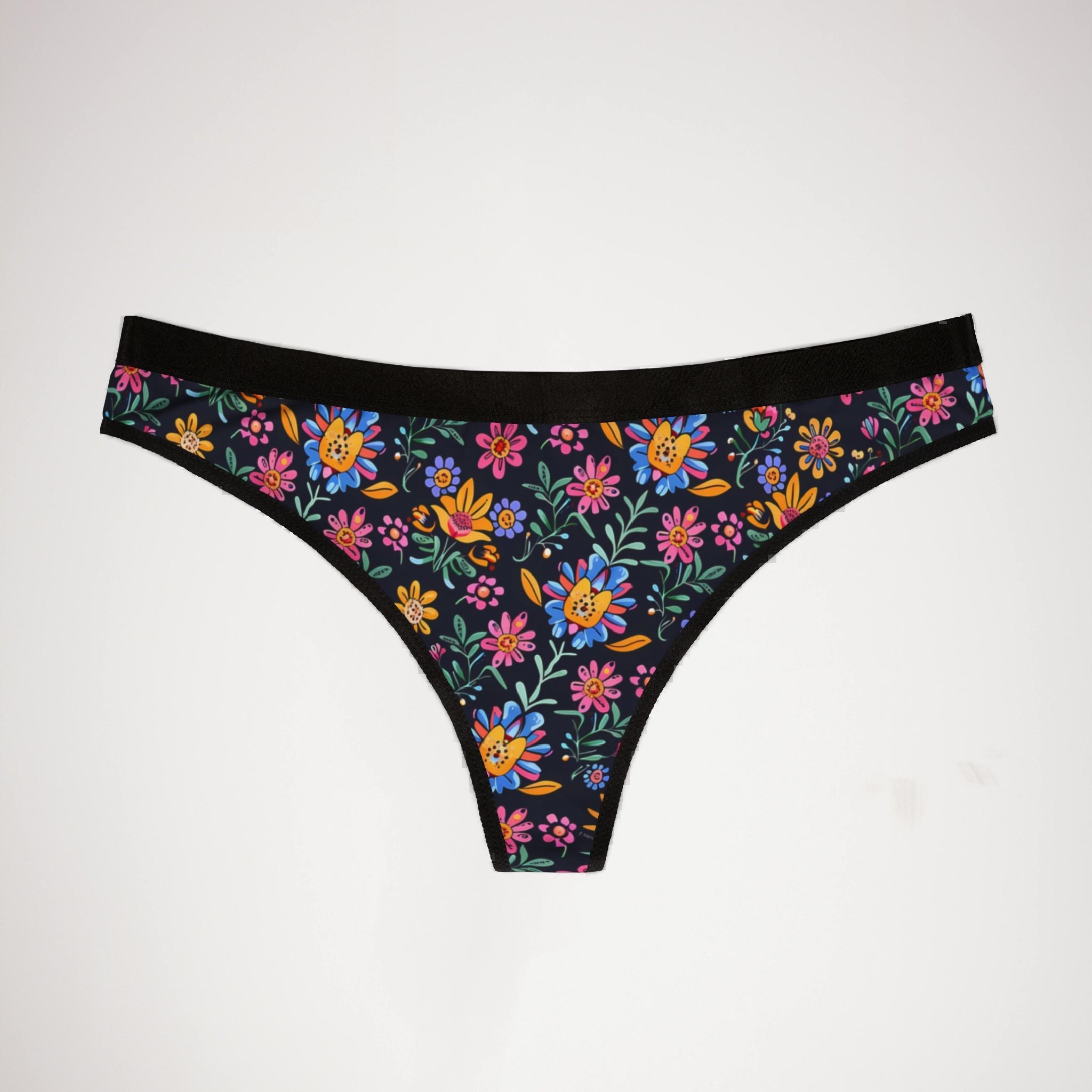 Women's thongs mexican flower