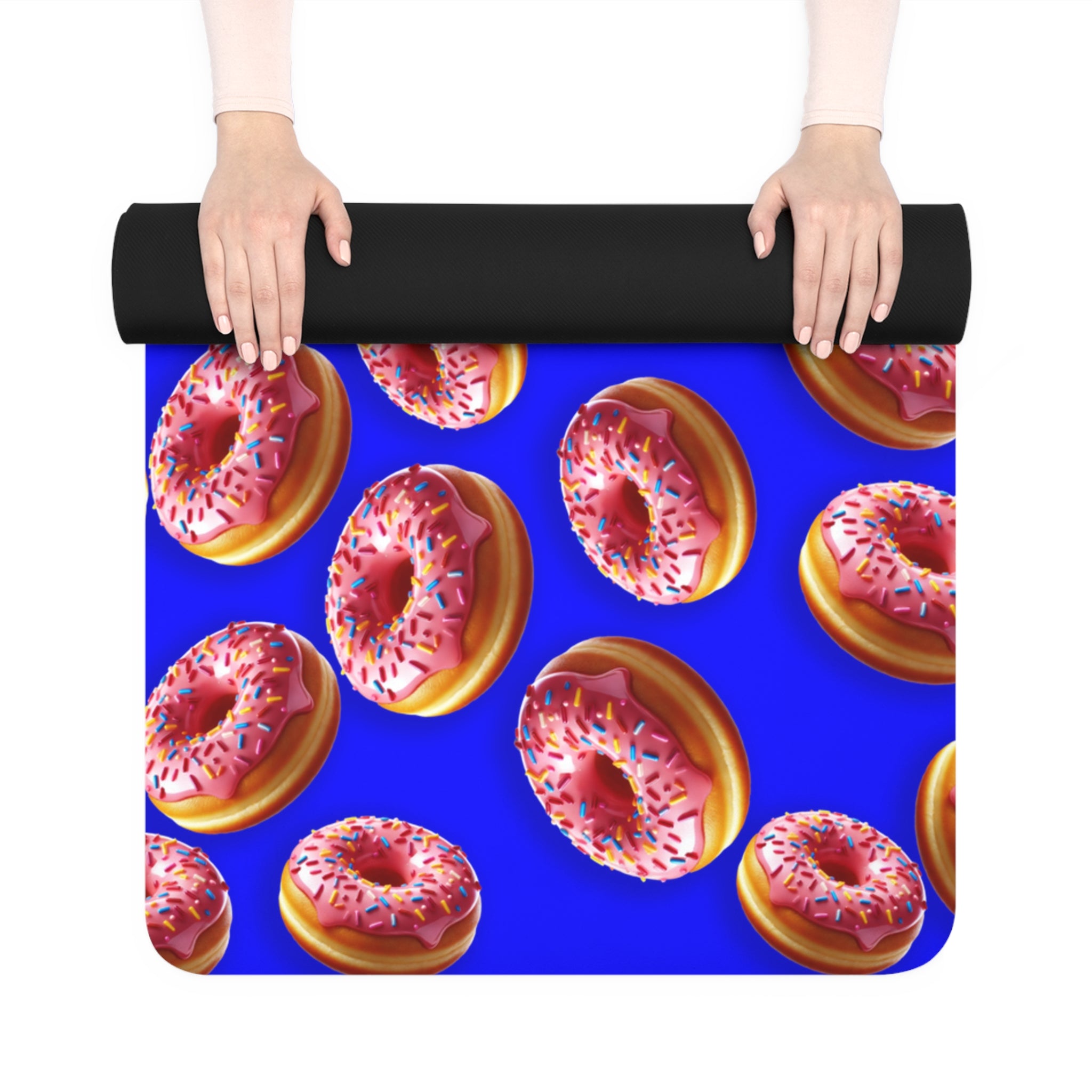 Rubber yoga mat donut blue