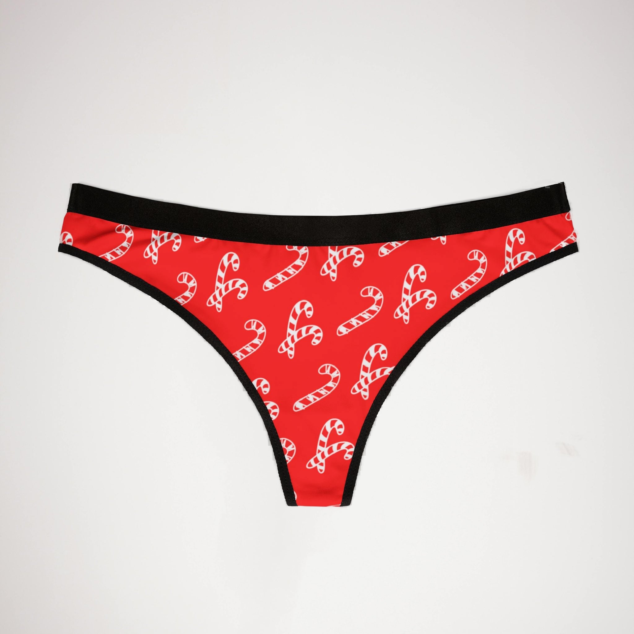 Women's thongs red white christmas