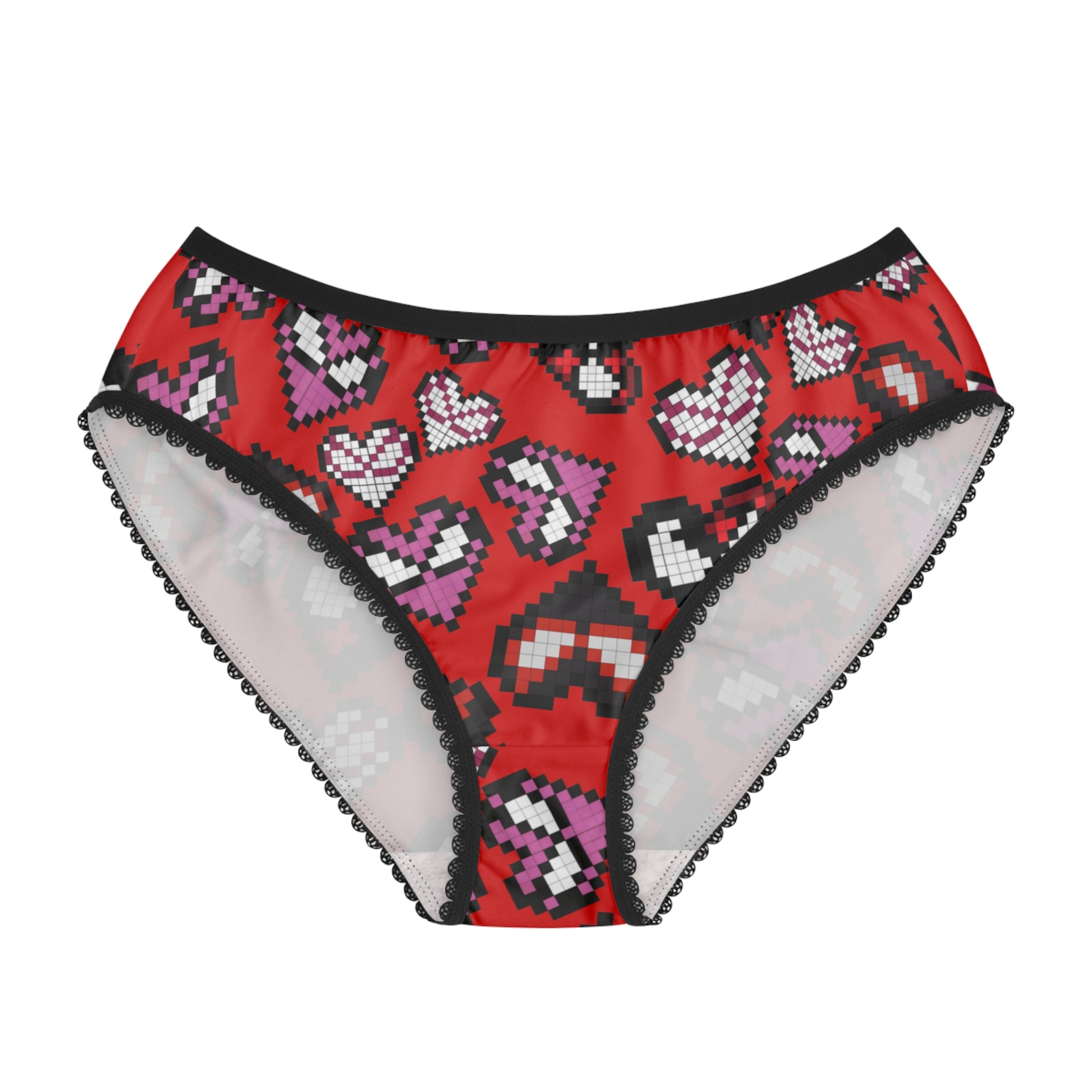 Women's briefs spider hearts pixel red