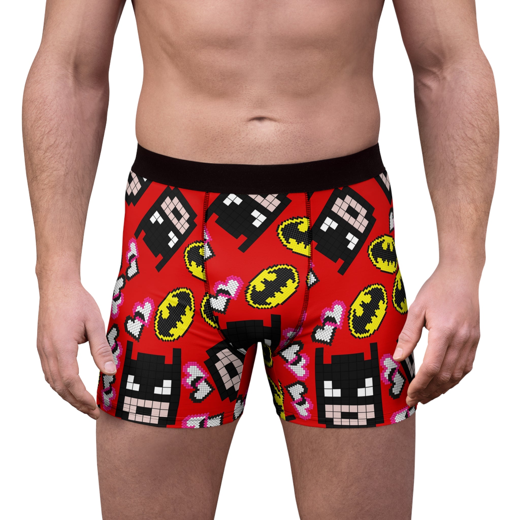 Men's boxer briefs batman pixel red