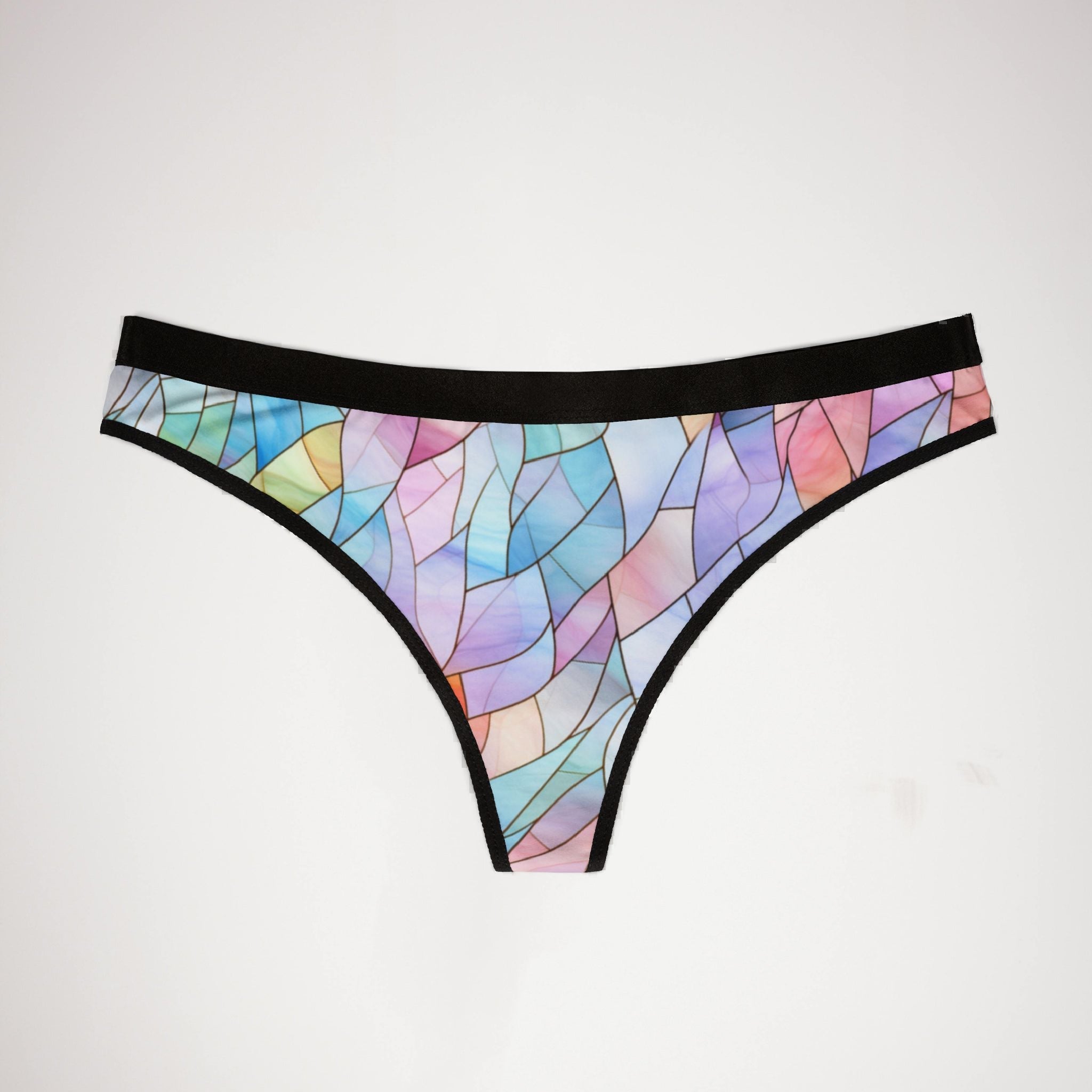 Women's thongs pastel stained glass