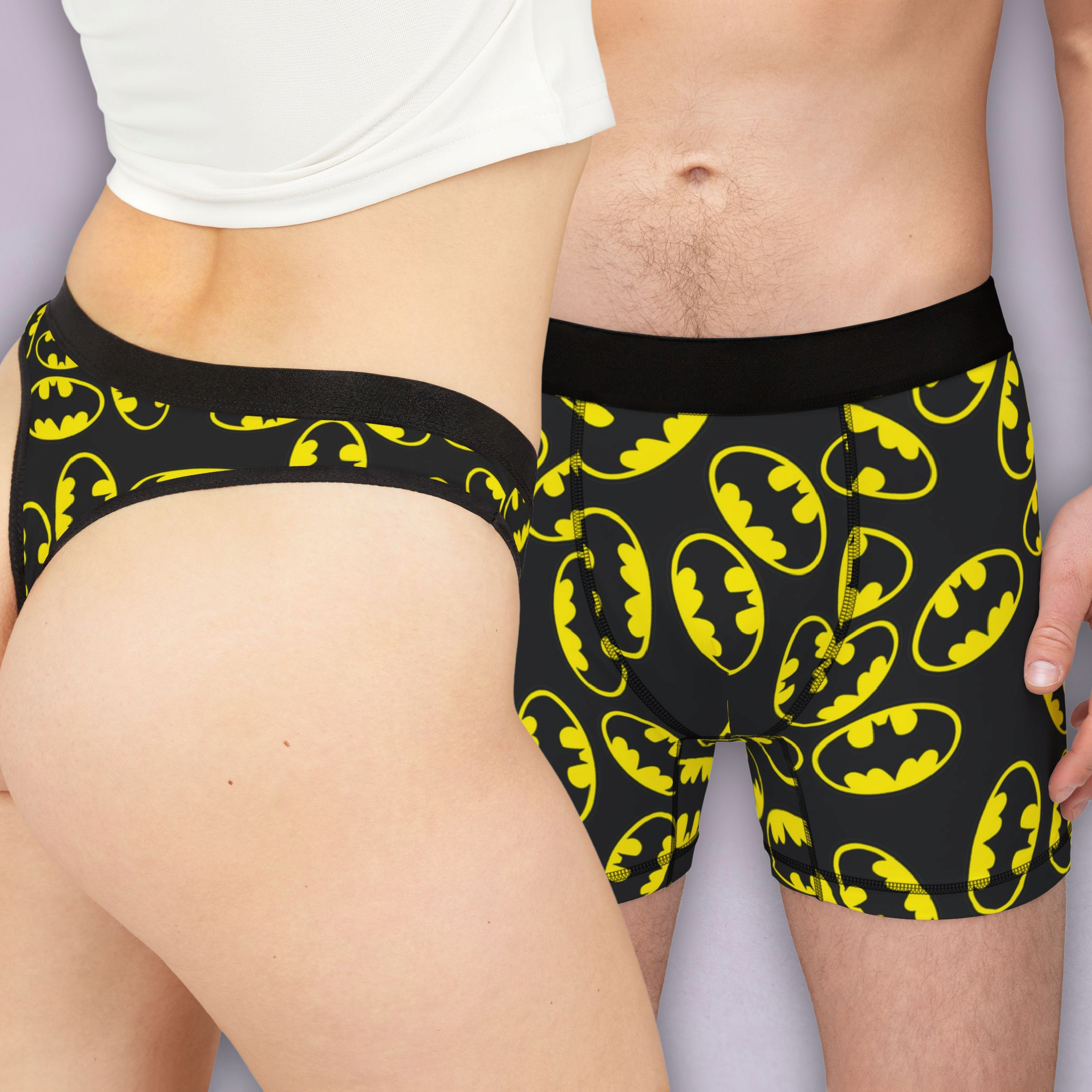 Couples matching  batman underwear set boxer and thong