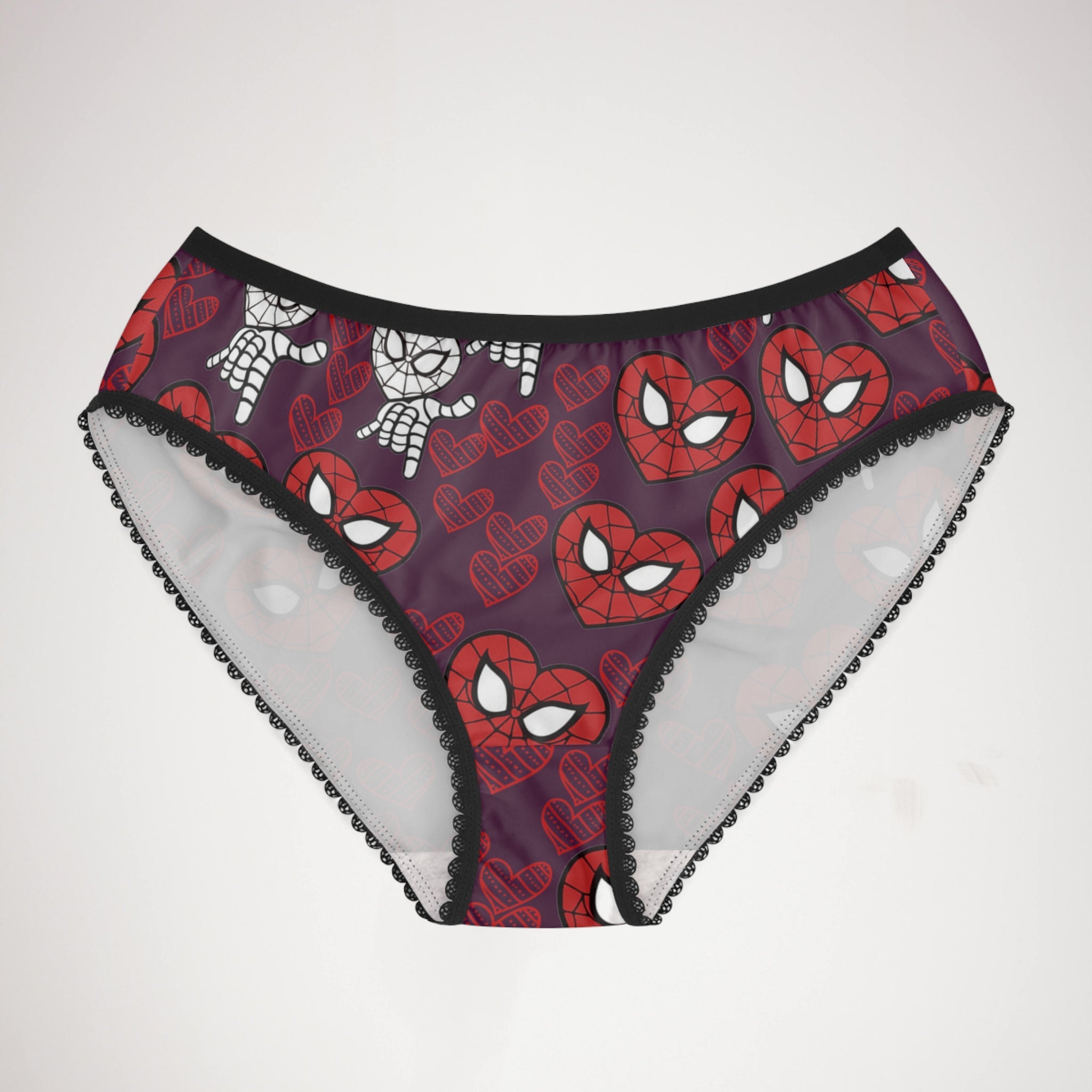 Women's briefs spider heart kiss violet