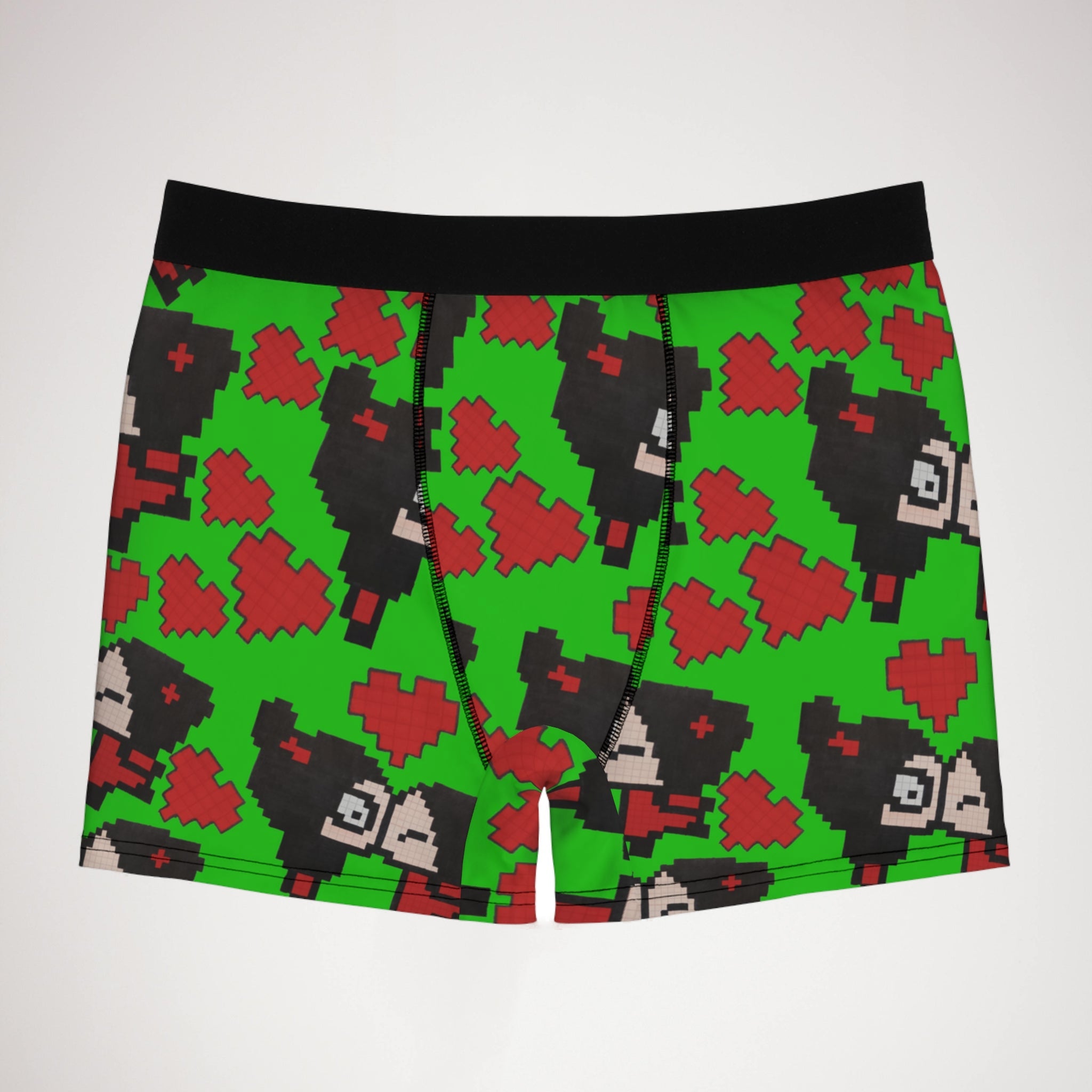 Men's boxer briefs pixel pucca kiss heart green