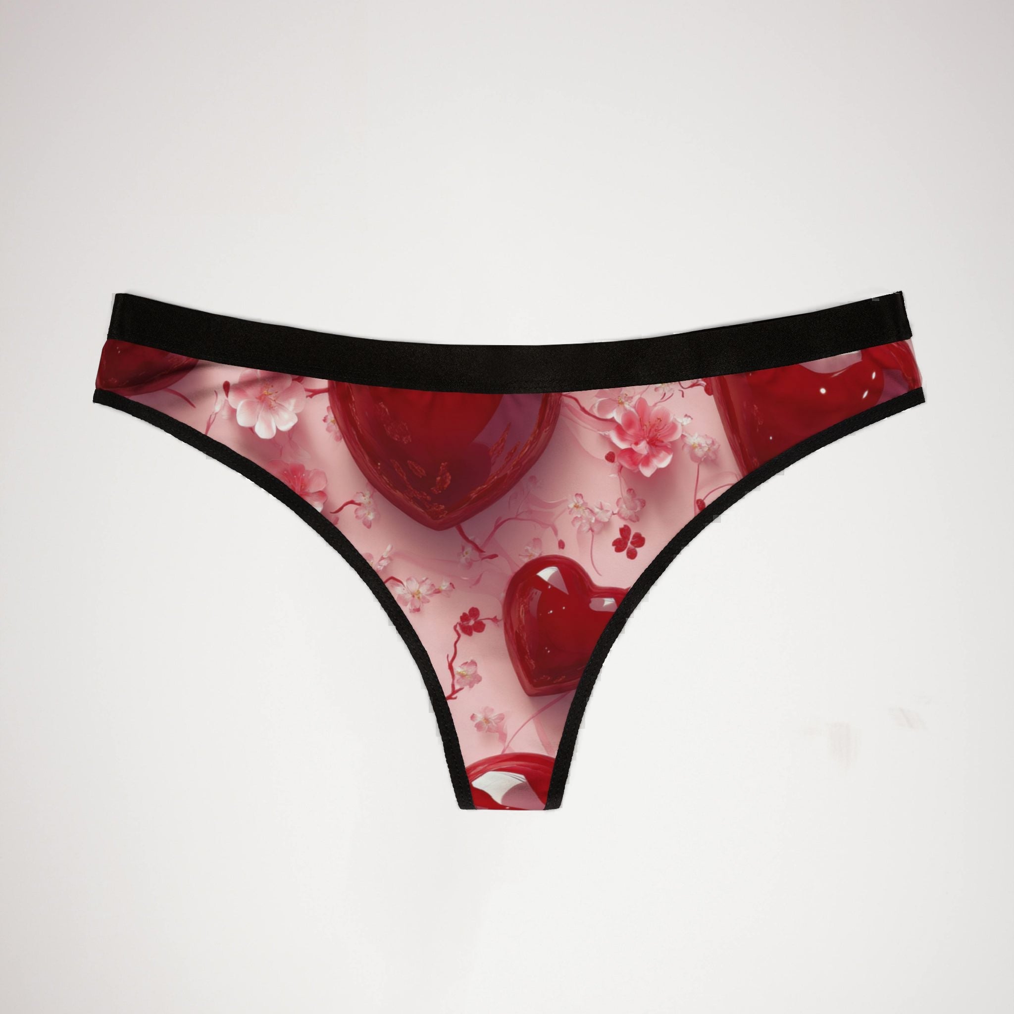 Women's thongs valentine red heart one one