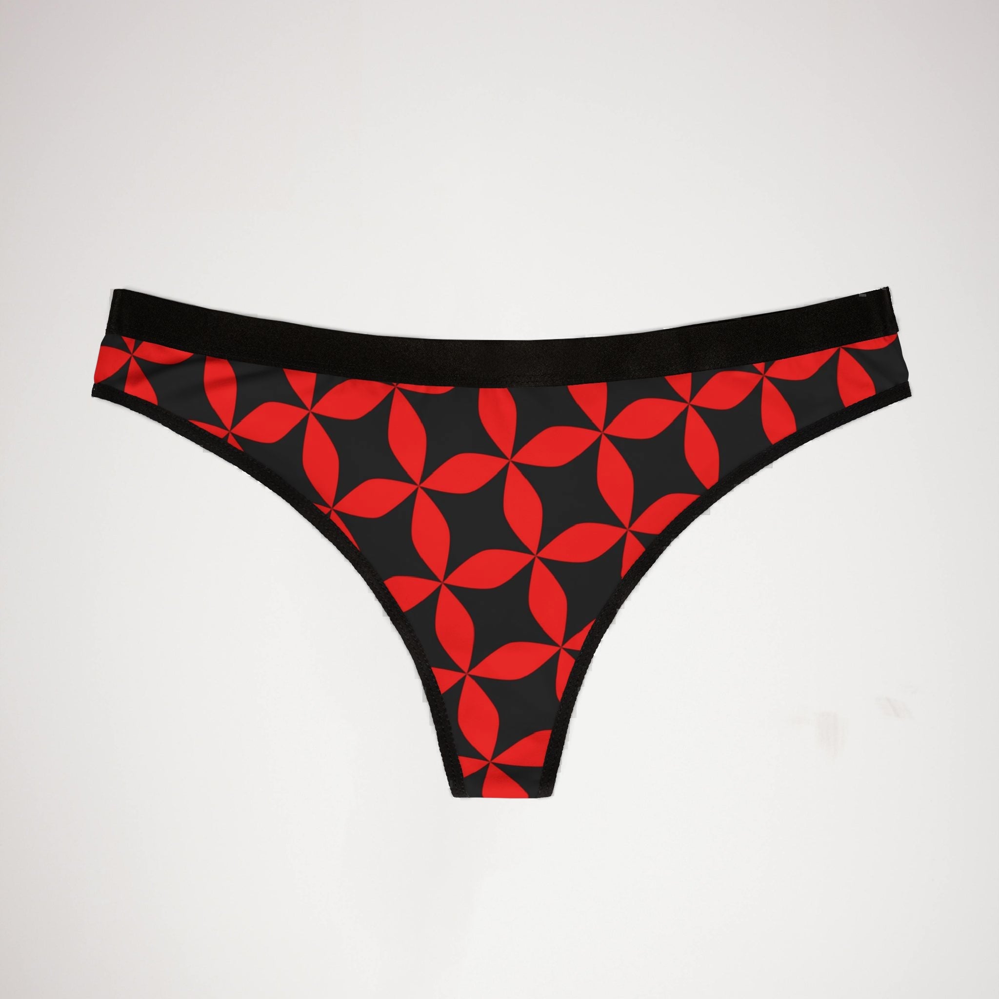 Women's thongs black and red