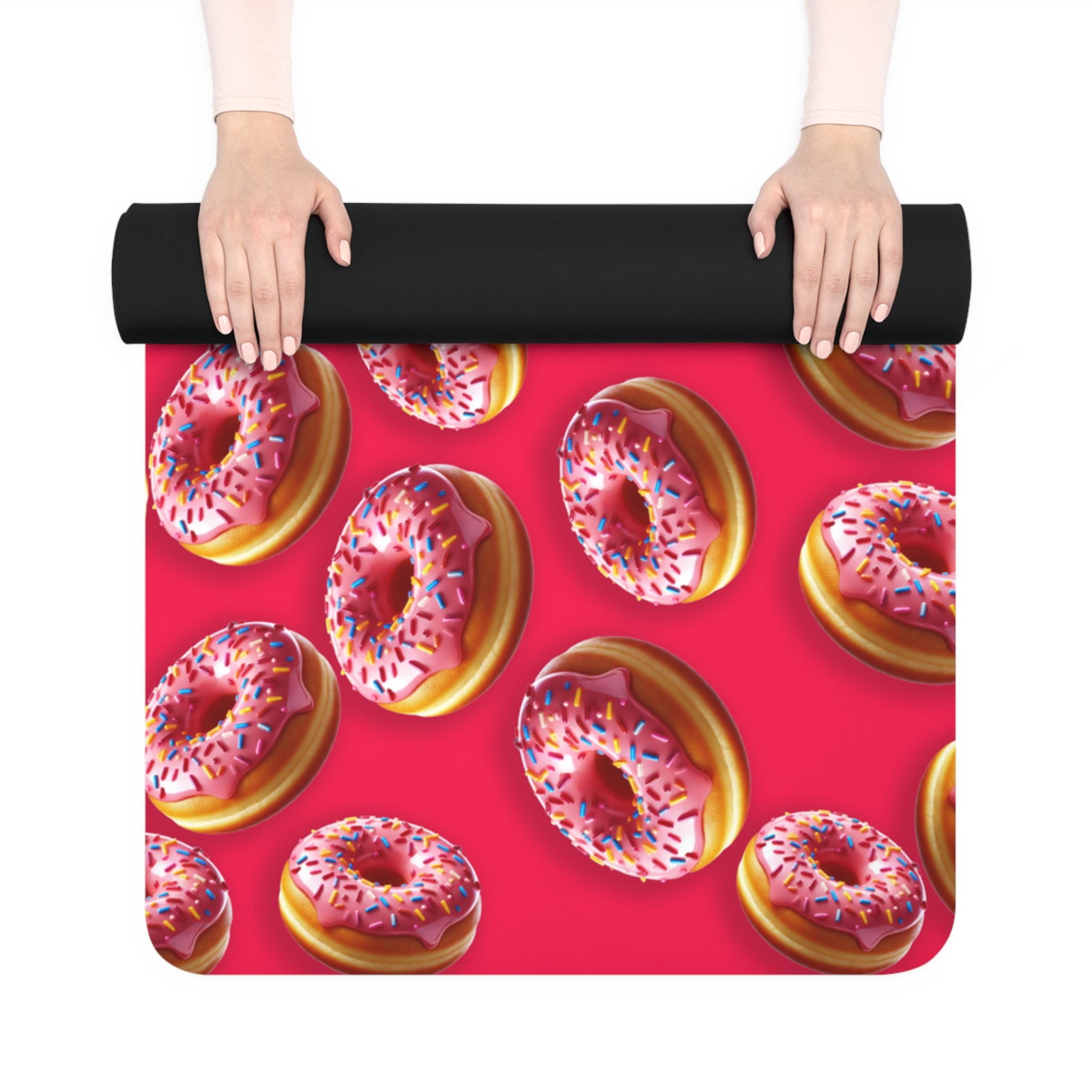 Rubber yoga mat donut red