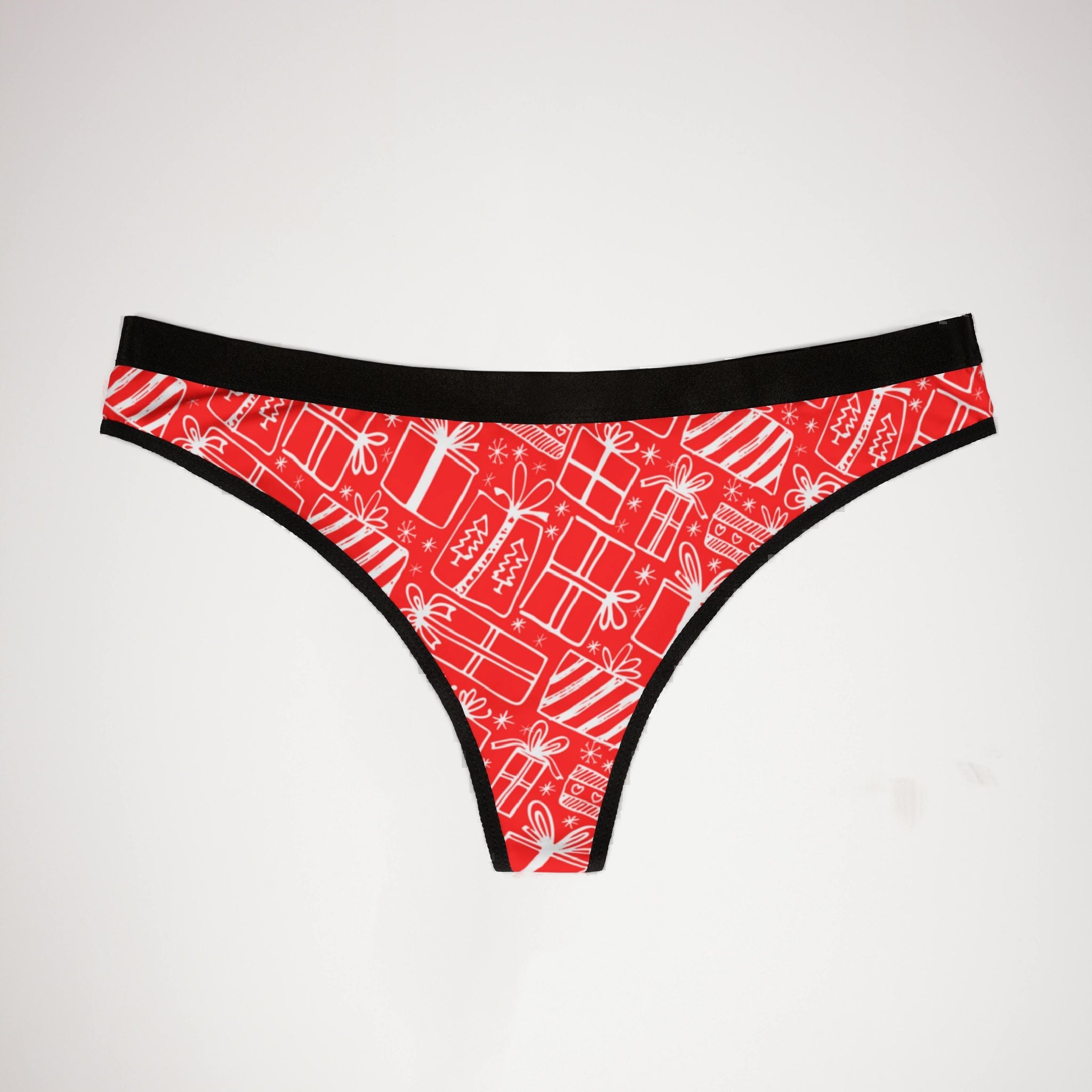 Women's thongs red white christmas