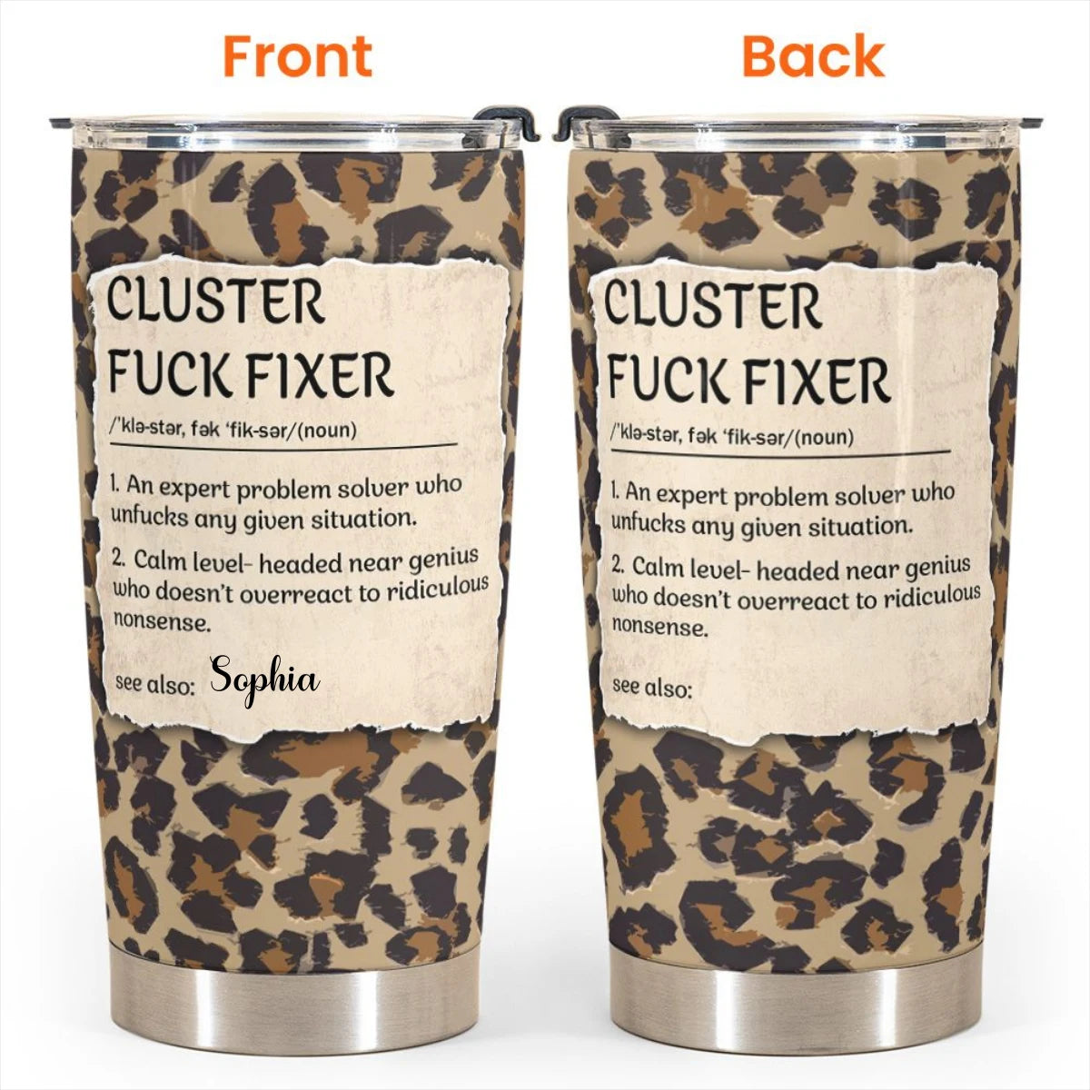 Personalized funny cup cluster f ck fixer fun gifts for women coworker friends boss personalized tumbler cow041101tthn