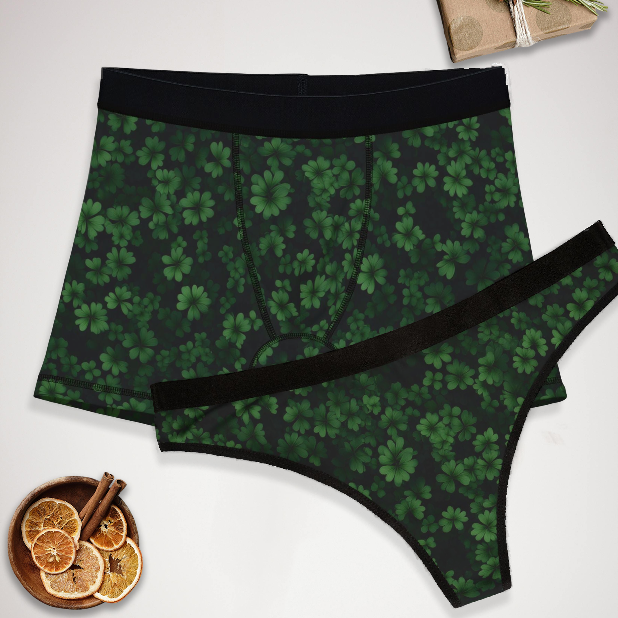 Matching underwear St Patricks Day One for couples boxer & thong set