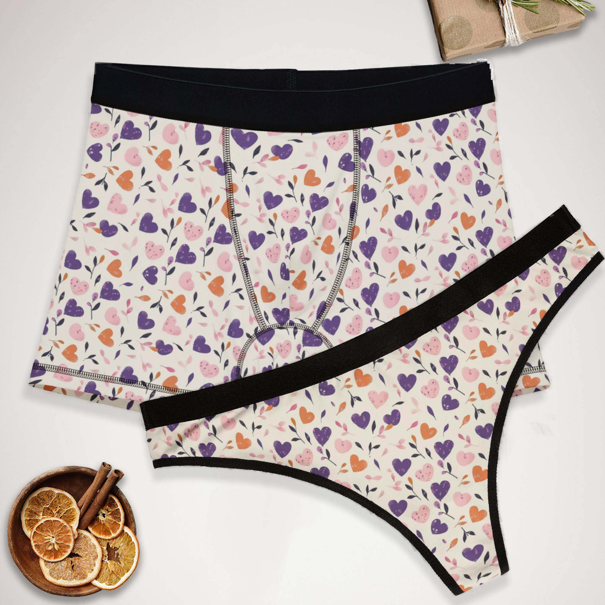 Matching underwear Enternal Valentine for couples boxer & thong set