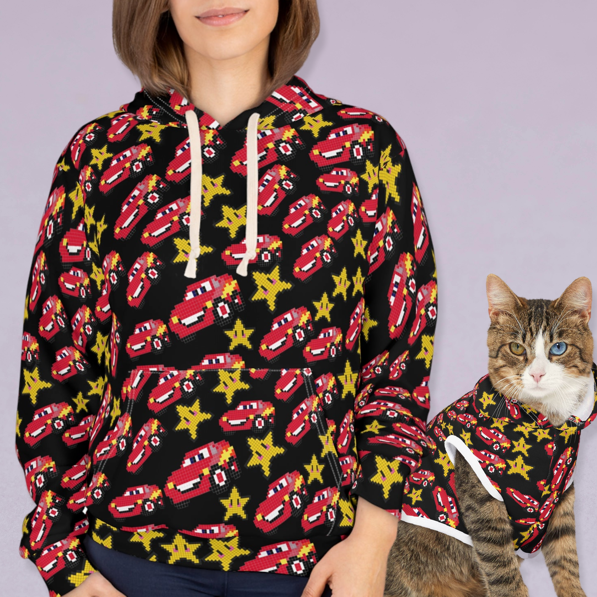 Matching Cat & Dog Pet and Owner Outfits mcqueen stars unisex sweaters/hoodies