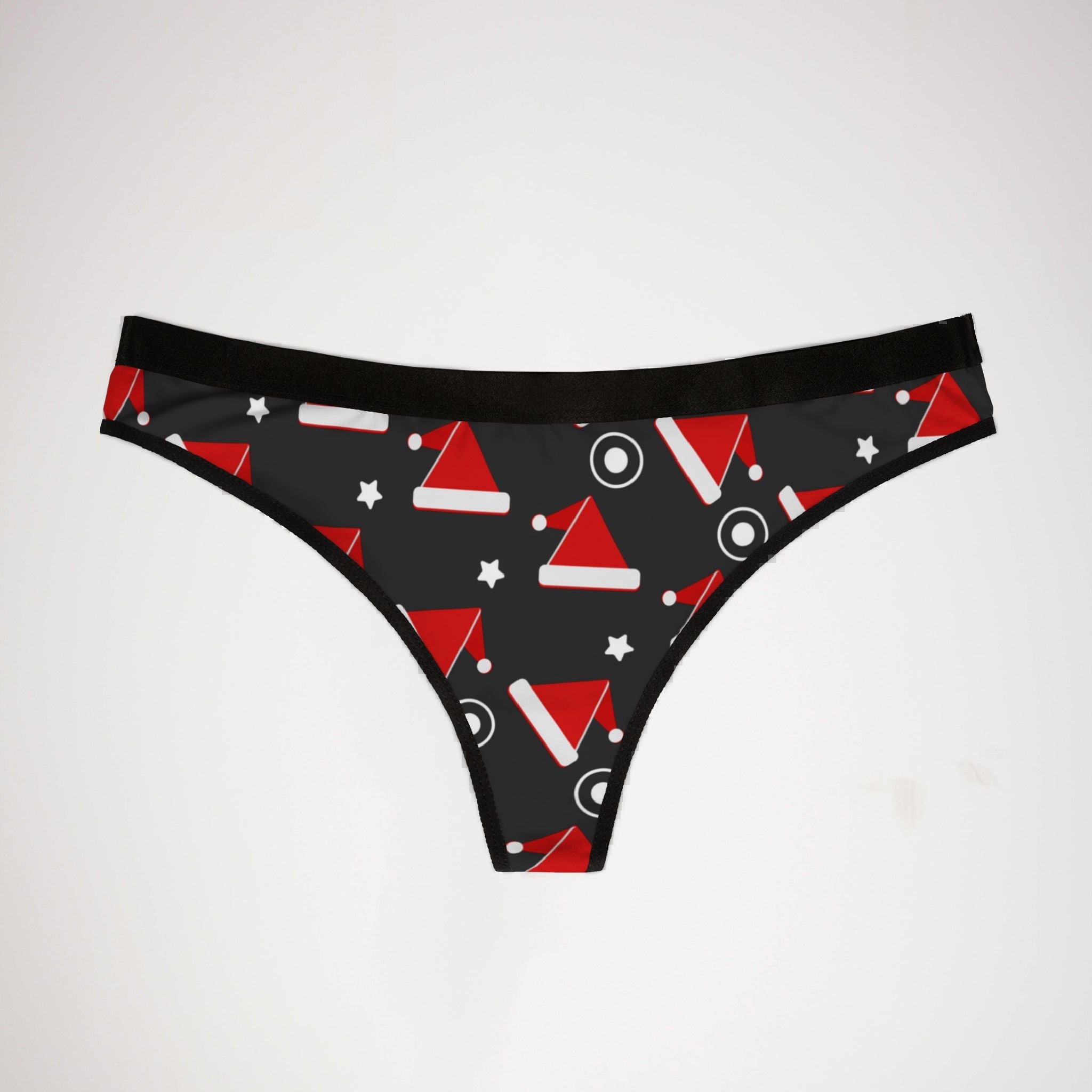 Women's thongs red christmas dots