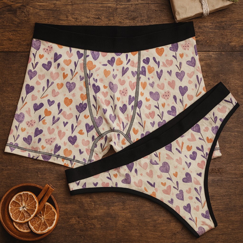 Matching underwear Enternal Valentine for couples boxer & thong set