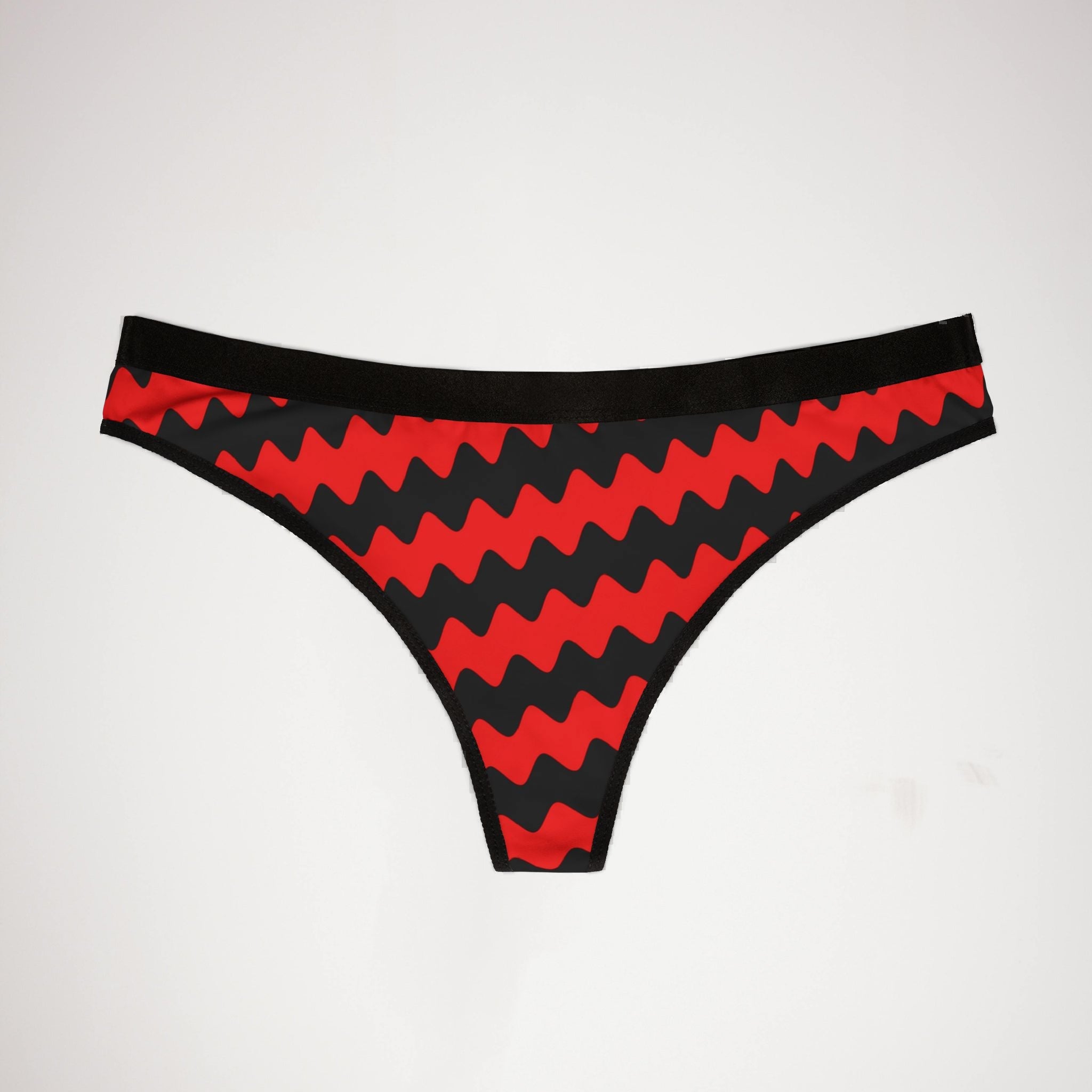 Women's thongs black and red