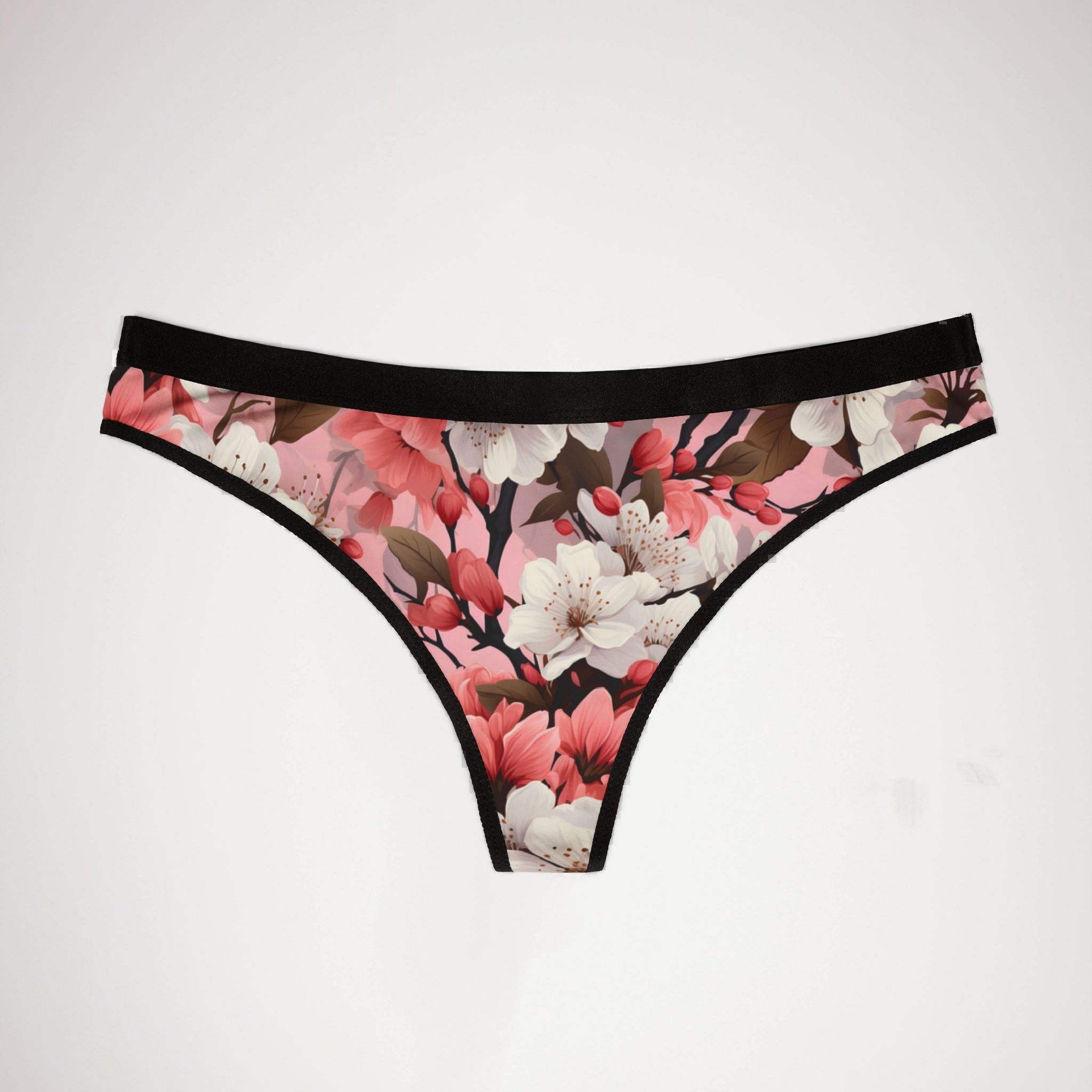 Women's thongs cherryblossom floral