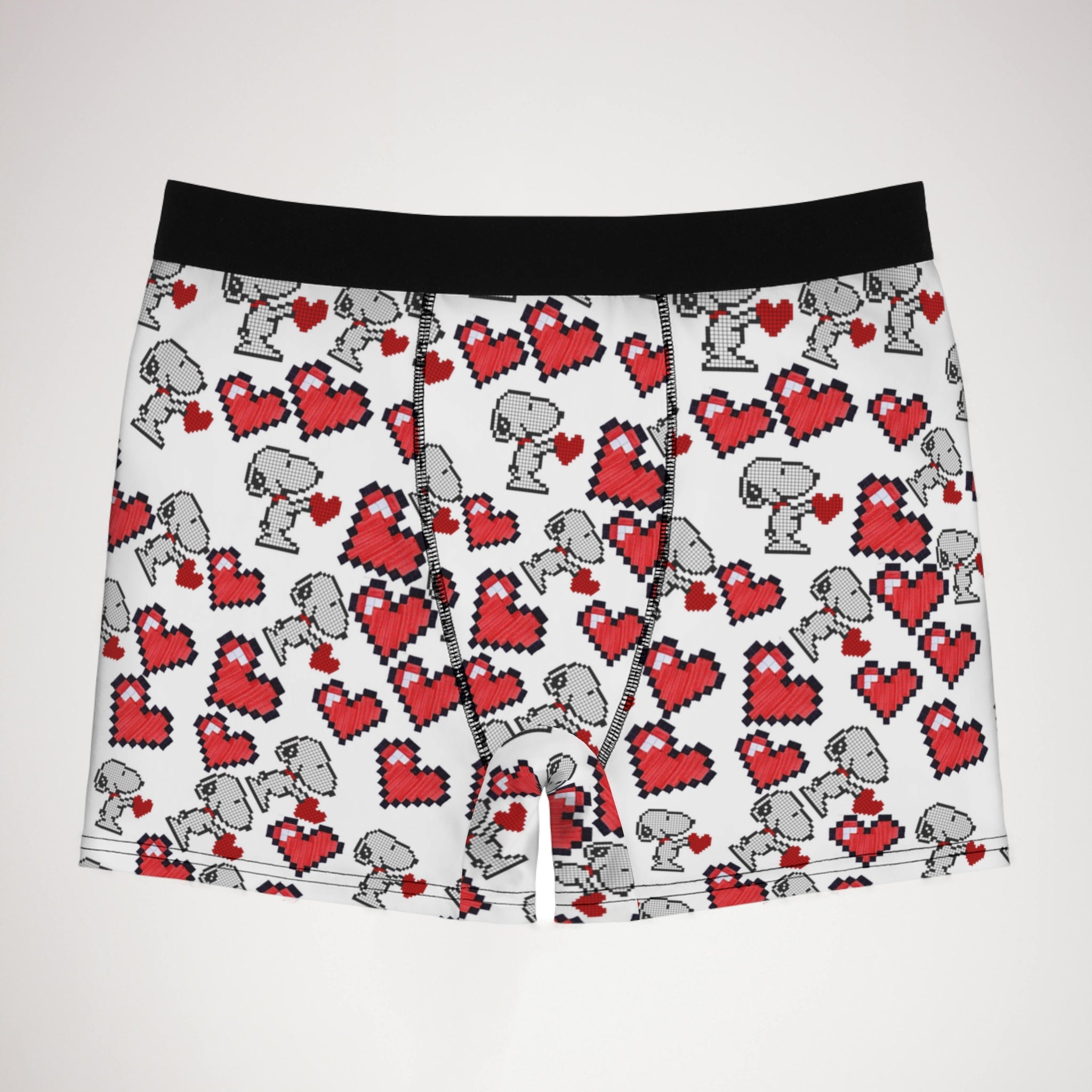 Men's boxer briefs snoopy hearts valentine white