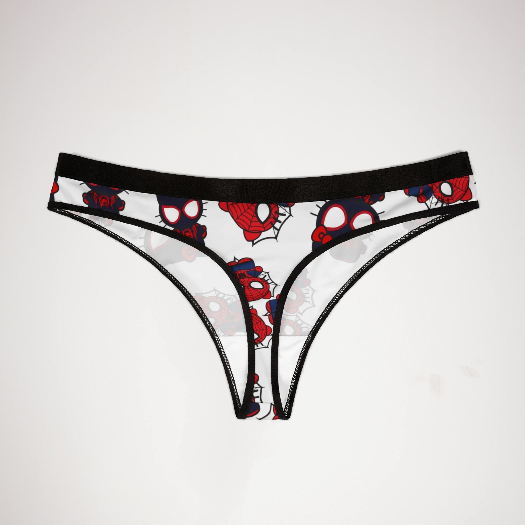 Women's thongs kitty spider dark white