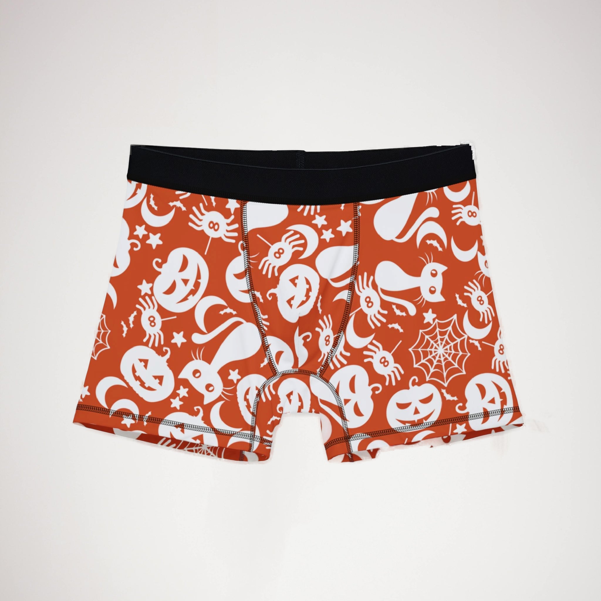 Men's boxers halloween pumpkin spider web orange