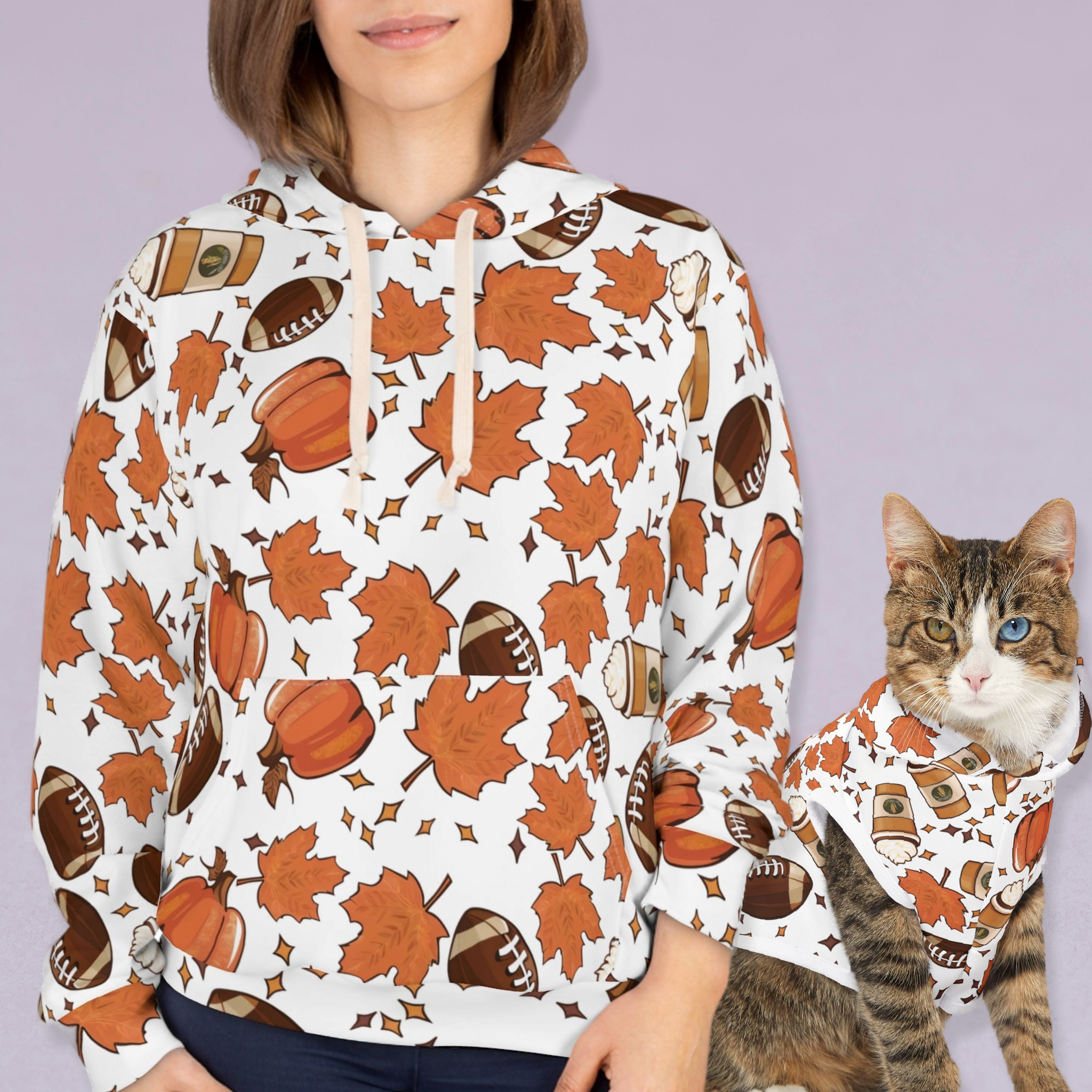 Matching Cat & Dog Pet and Owner Outfits fall season american football rugby unisex sweaters/hoodies