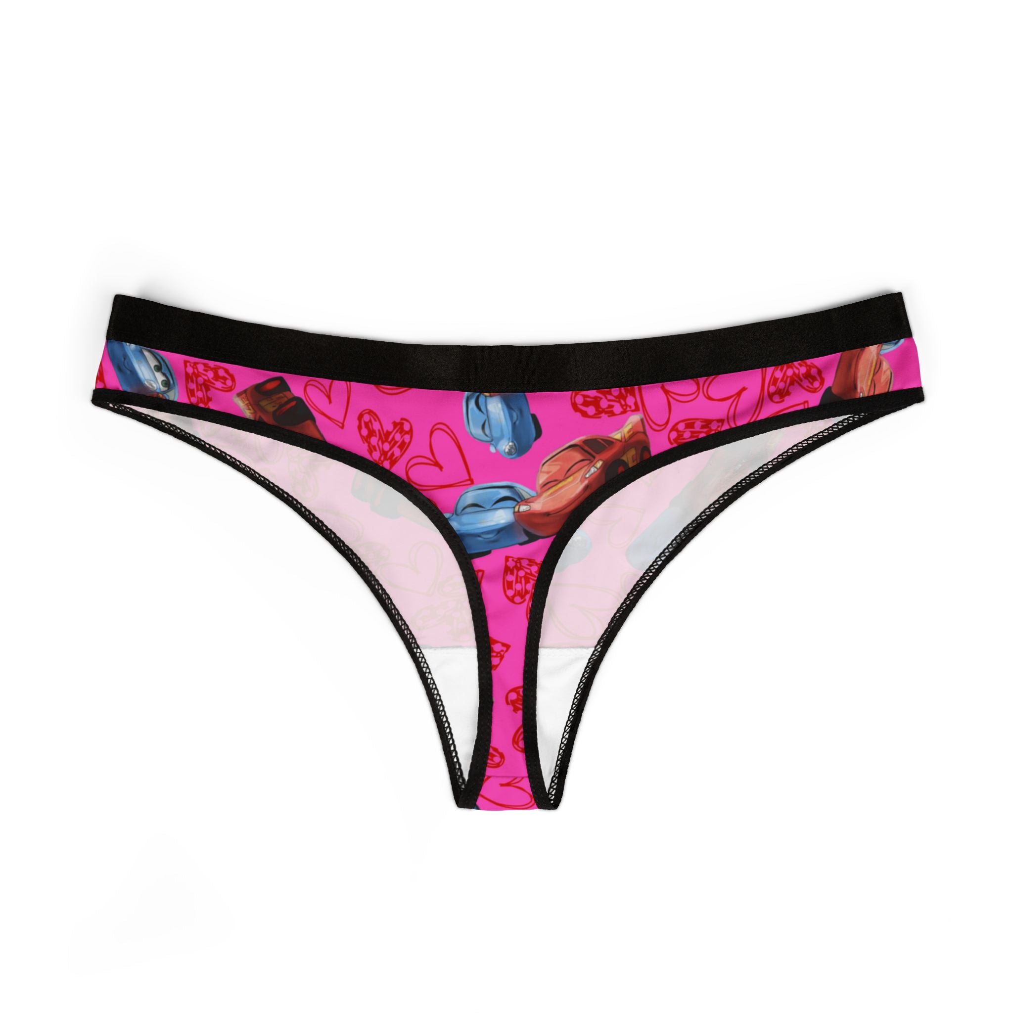 Women's thongs mcqueen couples hearts pink